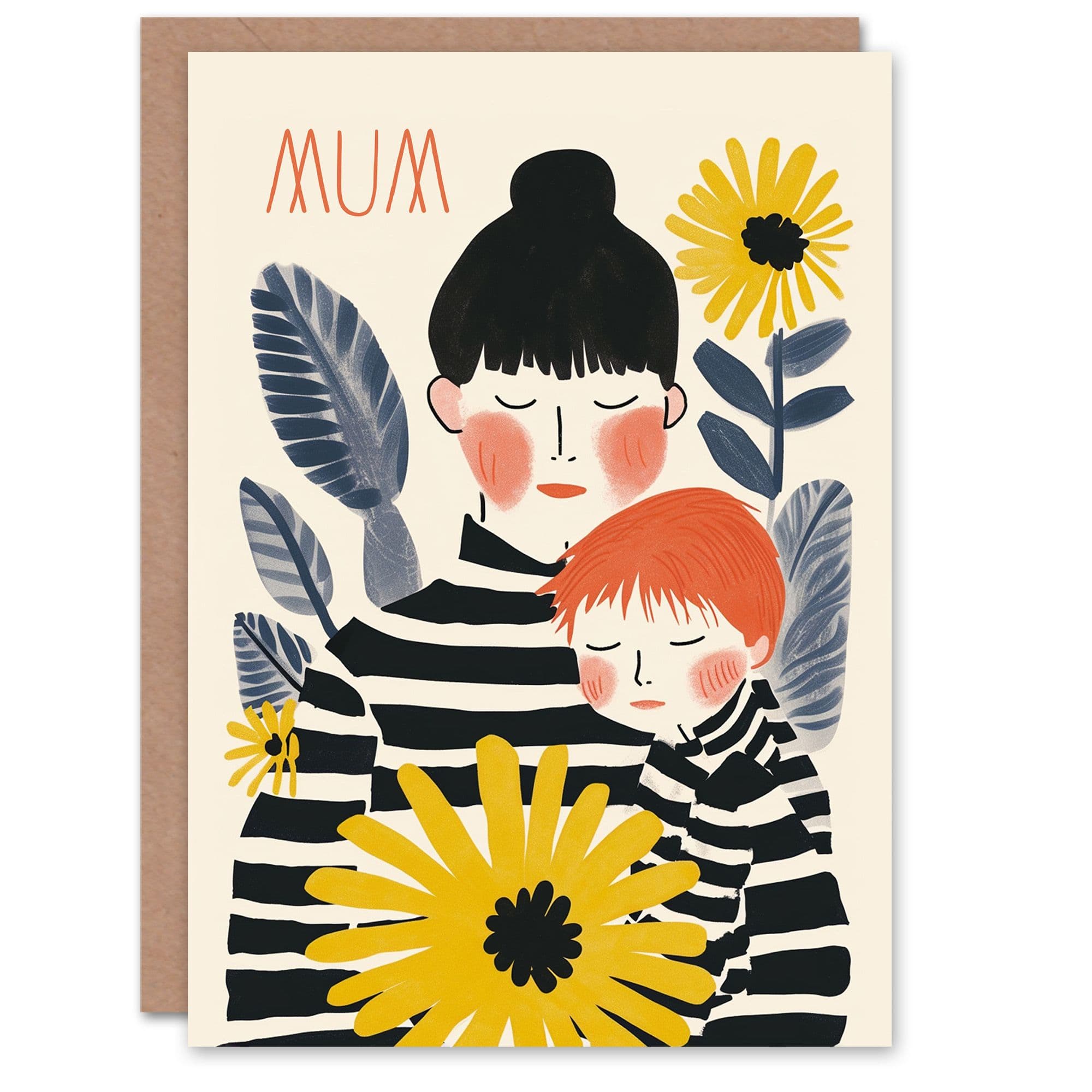 Mother's Day Greeting Card Mum Ginger Child Sunflower Birthday For Mum