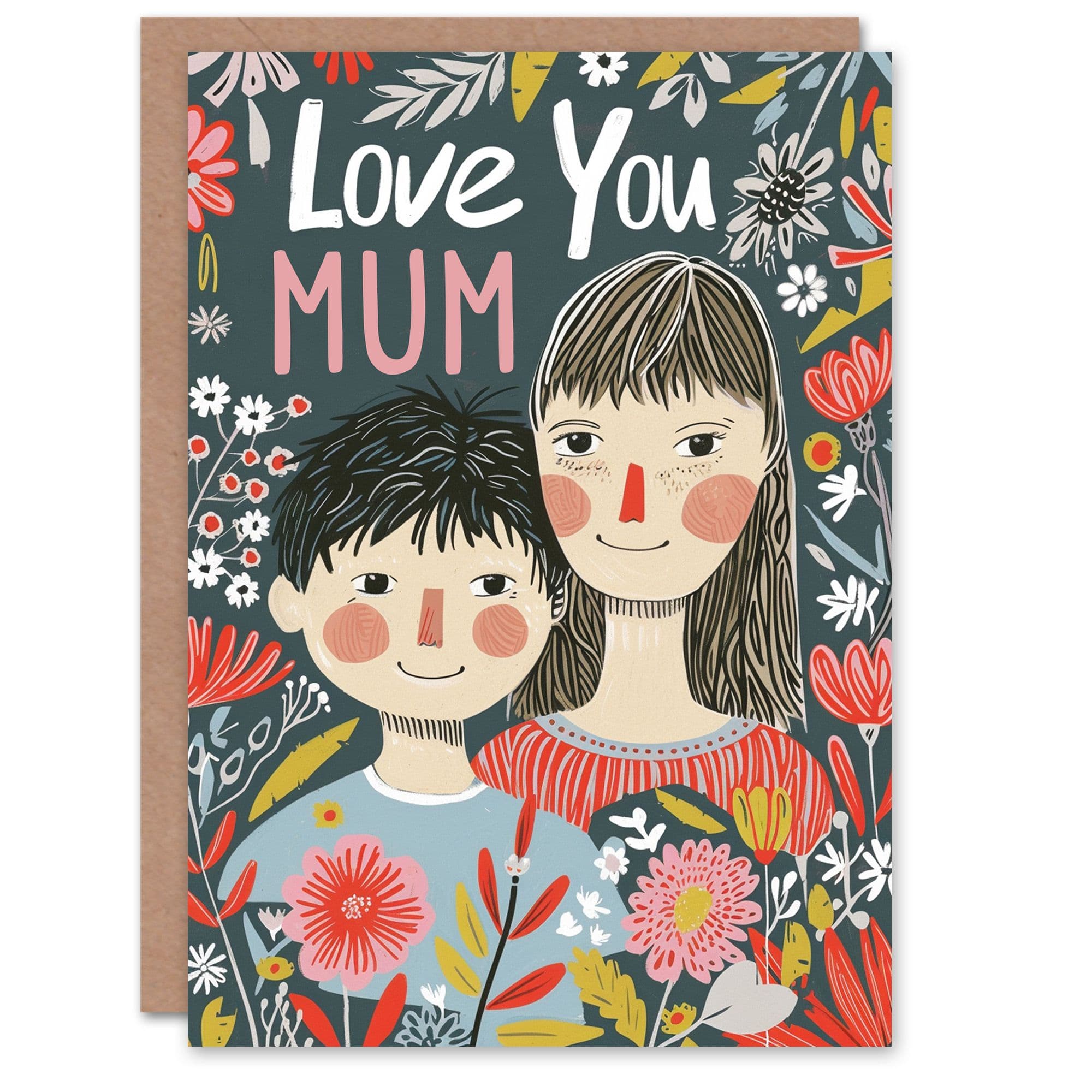 Mother's Day Greeting Card Love You Mum from Son Kid For Mum