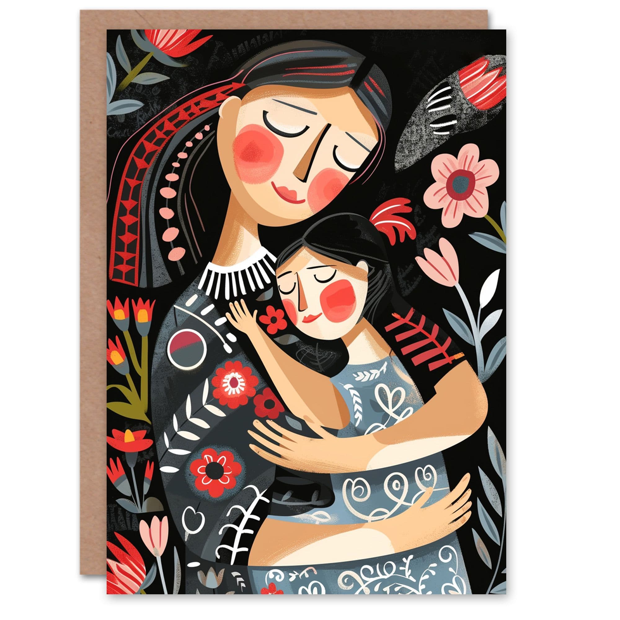 Mother's Day Greeting Card No Words Mum Daughter Hug For Mum