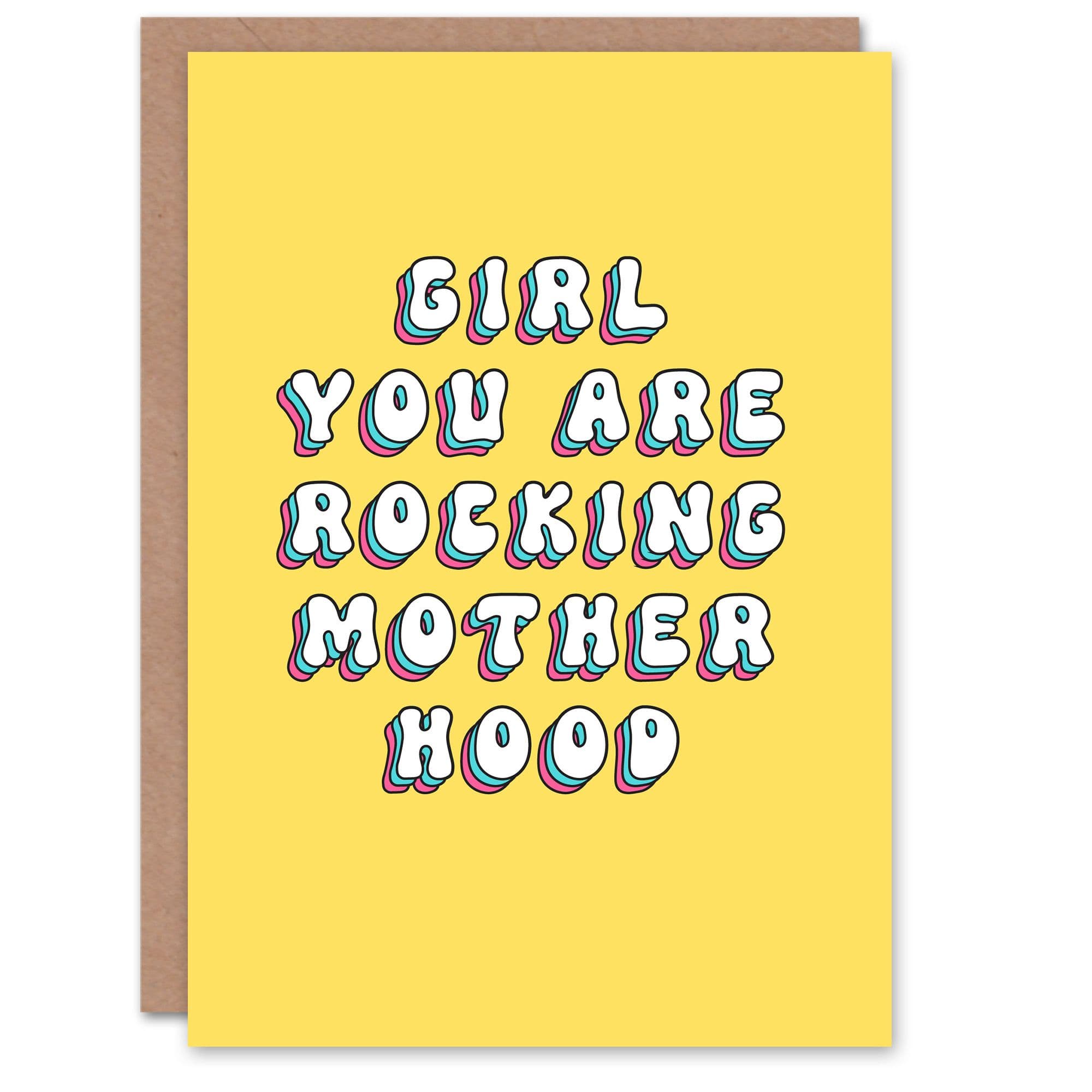 Mother's Day From Friend Rocking Motherhood Modern Bright Bold Mum Greeting Card