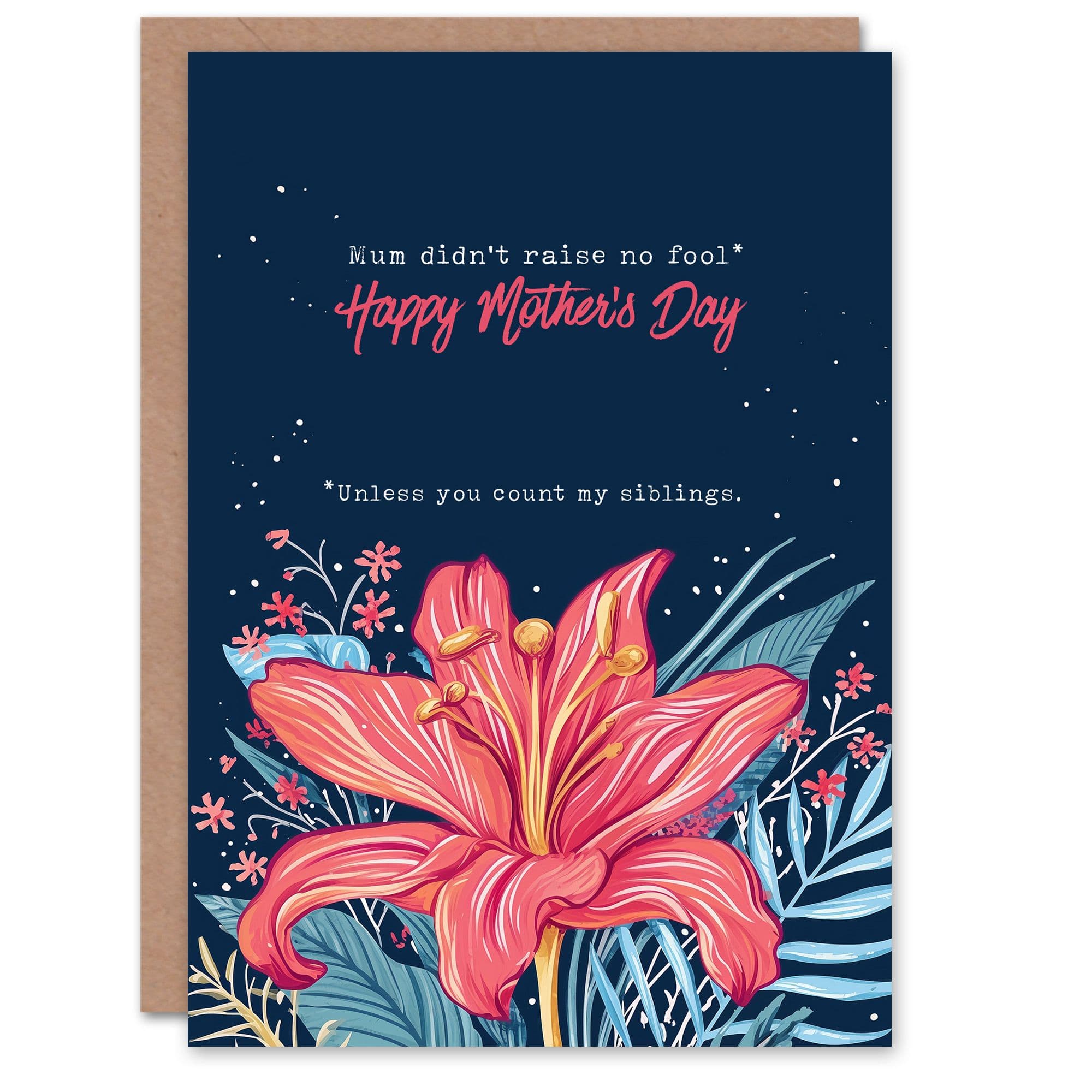 Mother's Day Raise No Fool Siblings Fun Funny Humour Joke Mum Greeting Card