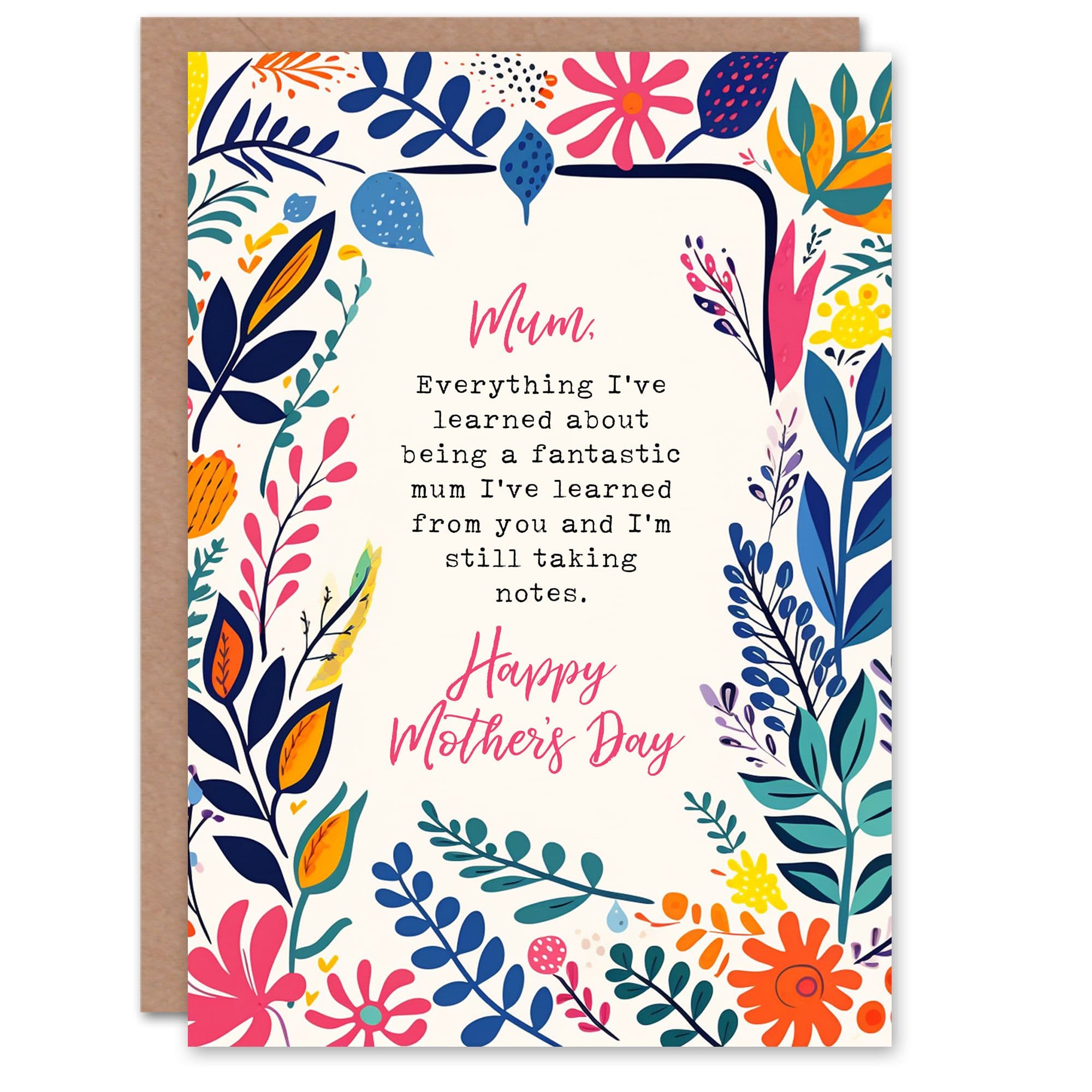 Mothers Day Sincere Fantastic Mum Learned You Mum Greeting Card