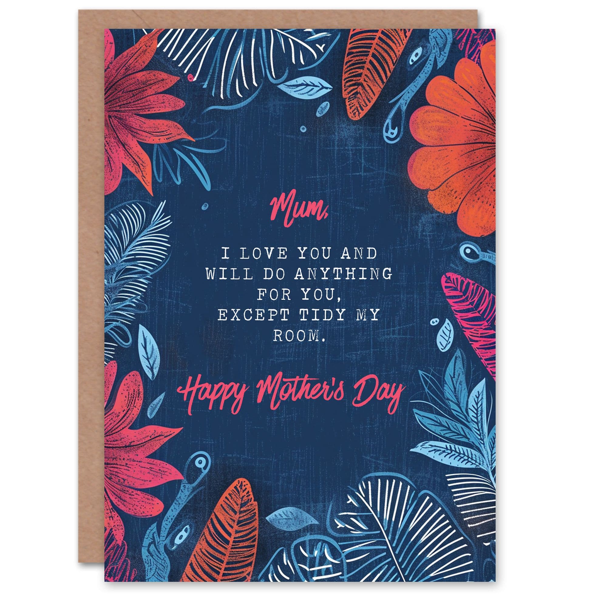 Mothers Day Tidy Room Funny Love Son Daughter Mum Greeting Card