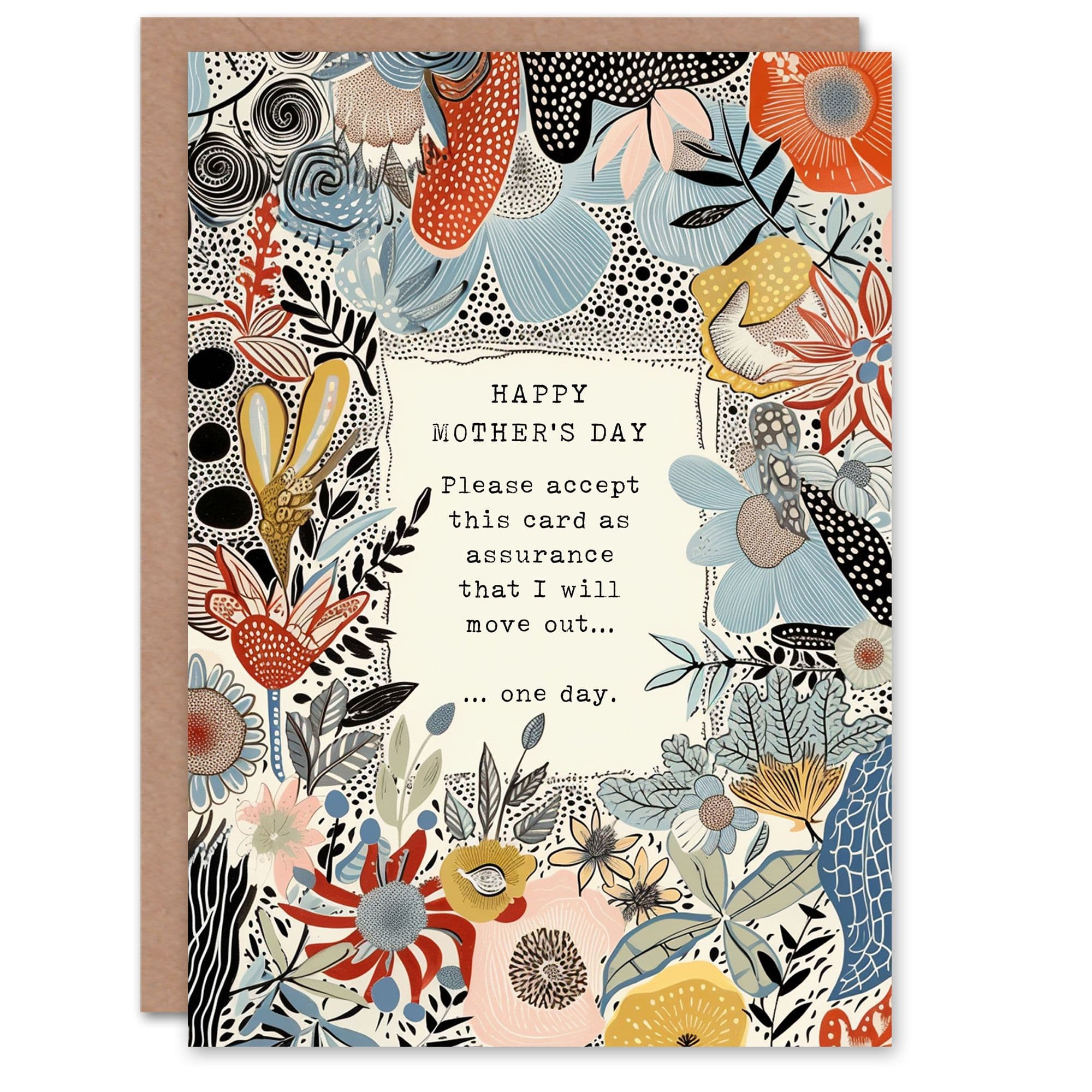 Mothers Day Moving Out One Day Funny Fun Humour Joke Mum Greeting Card
