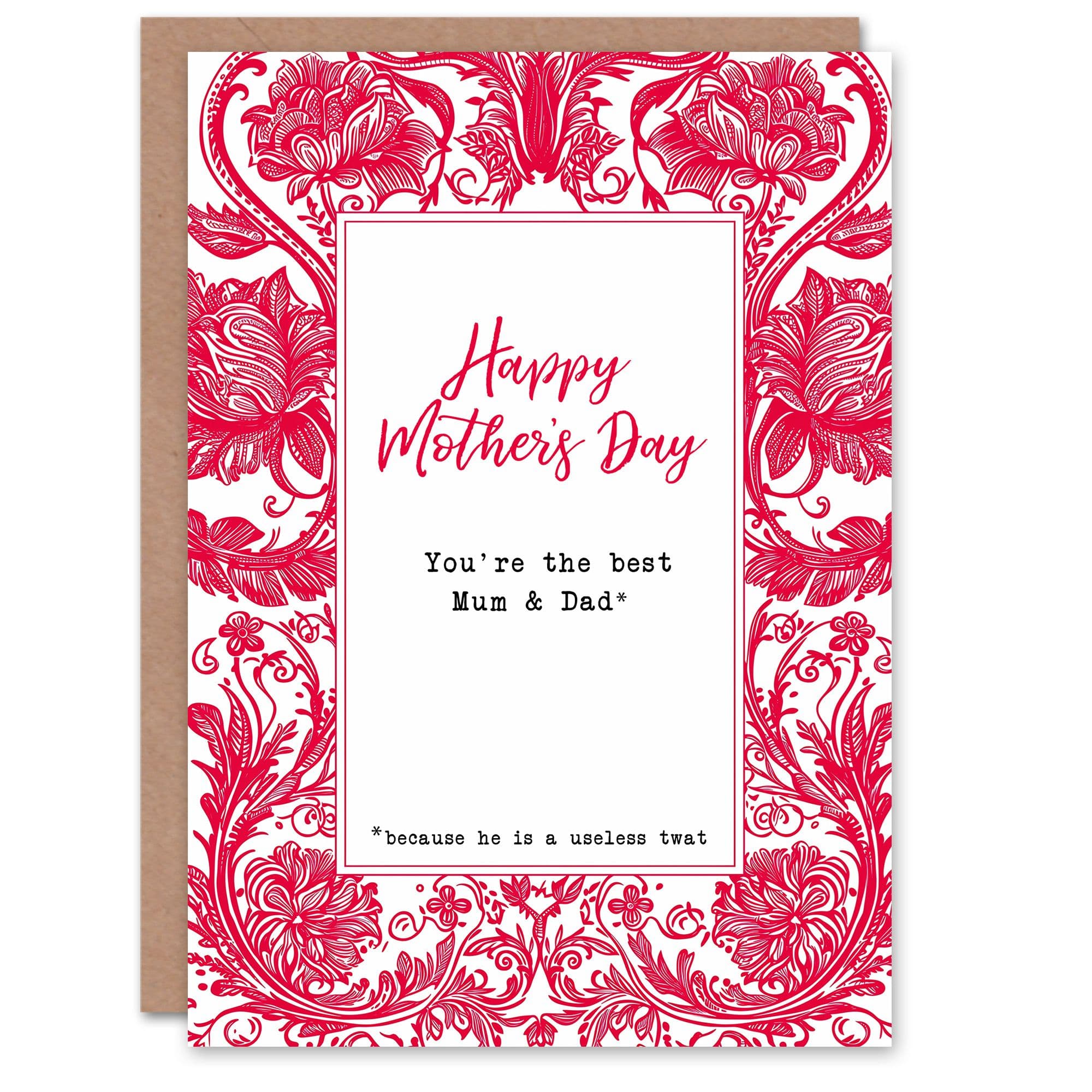Mothers Day Youre Best Mum Dad Funny Humour Joke Fun Greeting Card