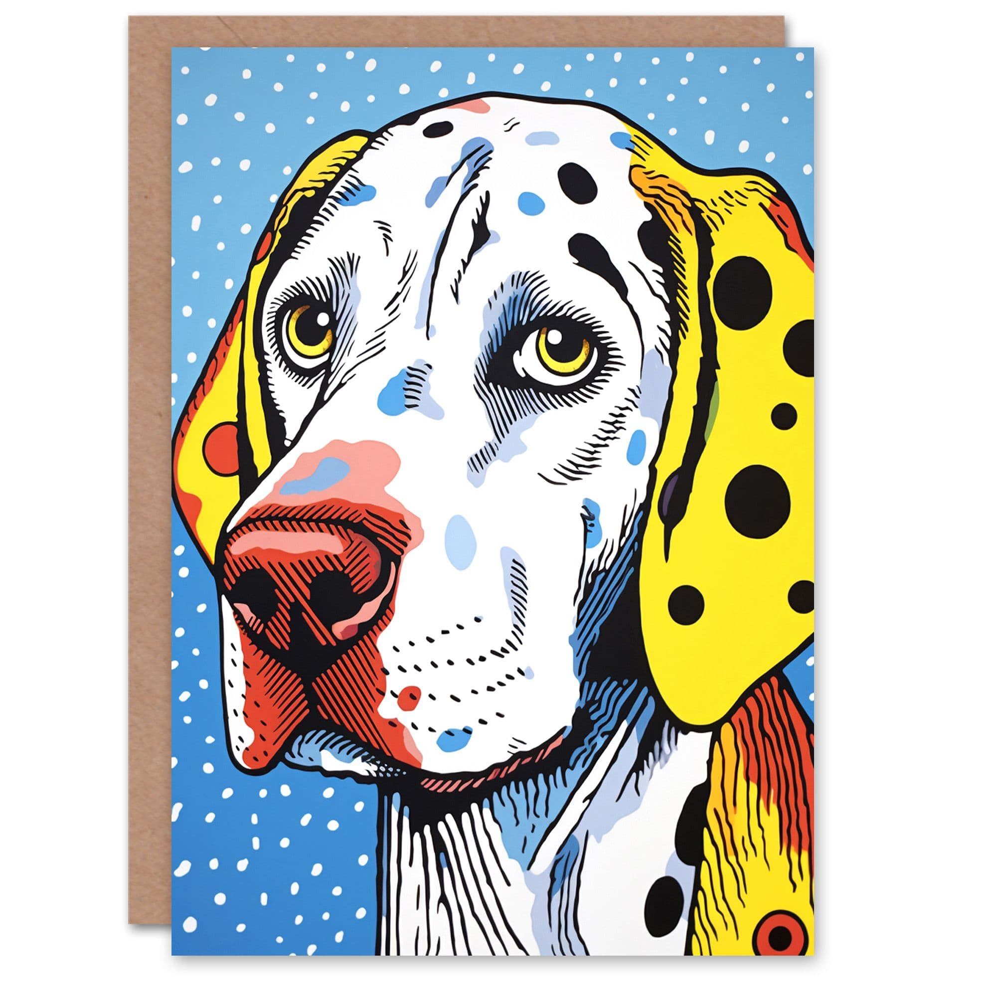 Birthday Greeting Card Dalmatian Dog Lover Pop Art Him Her