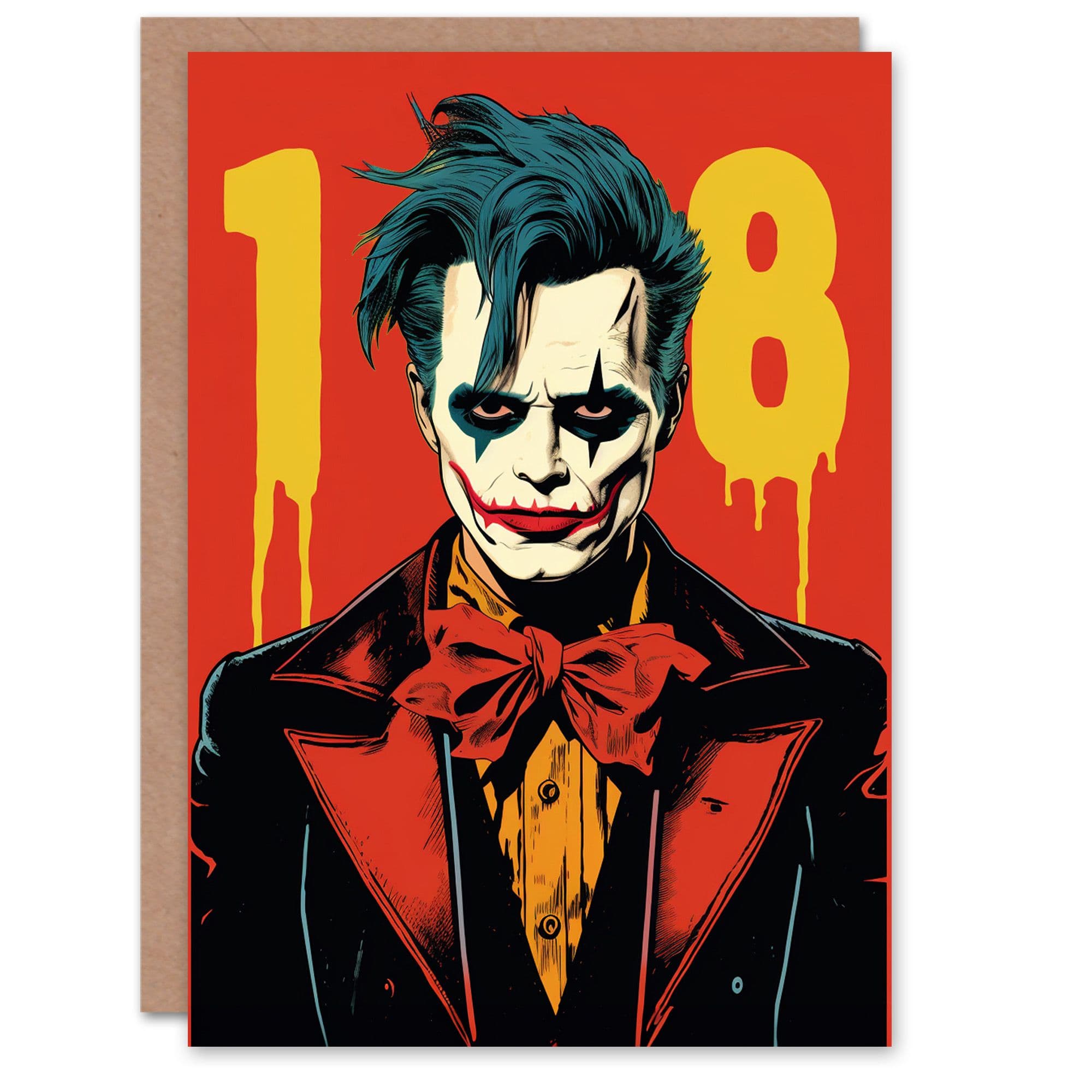 18th Birthday Greeting Card Comic Supervillain Clown Age 18 Year Old For Him