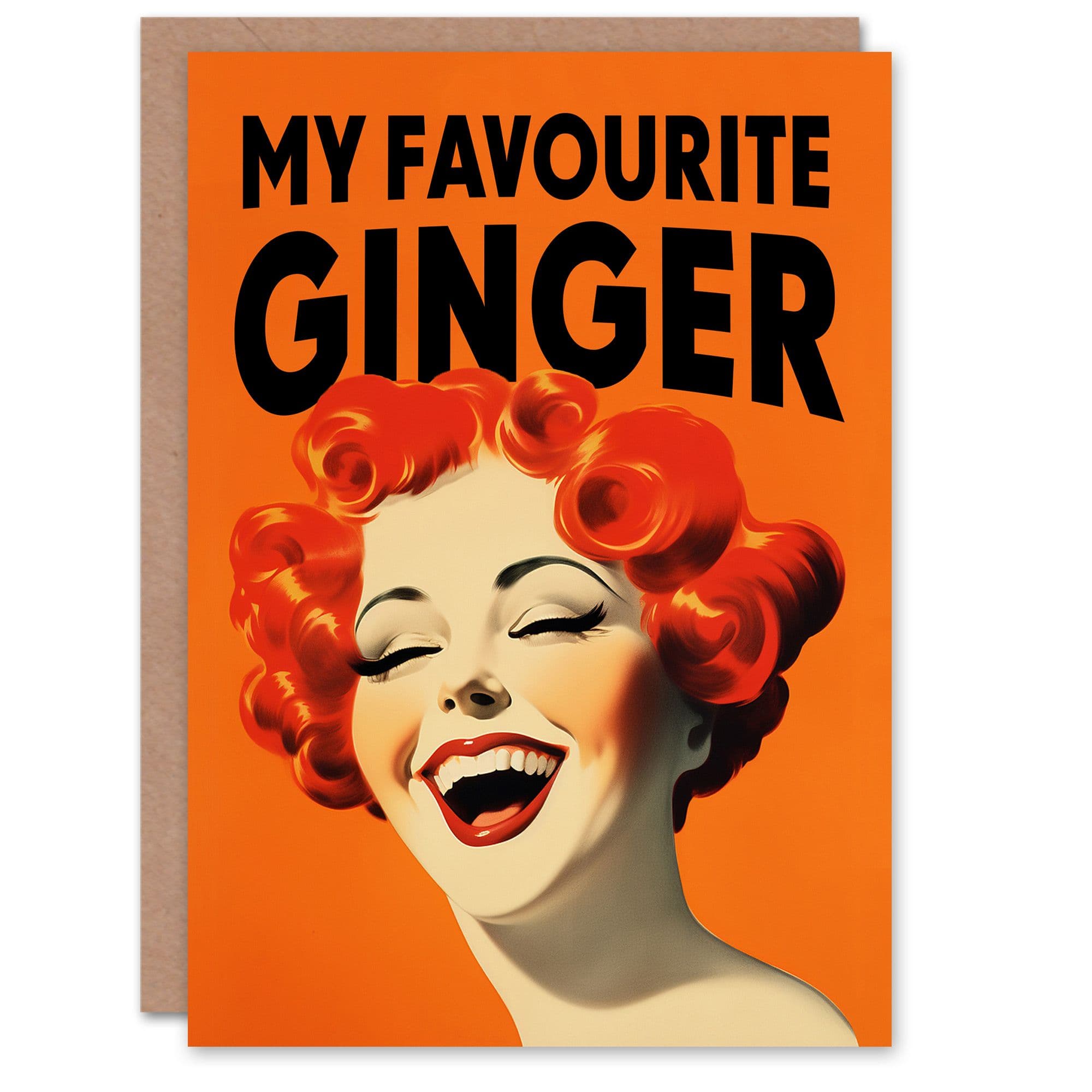 Birthday Greeting Card Happy Laughing My Favourite Ginger Lady For Her