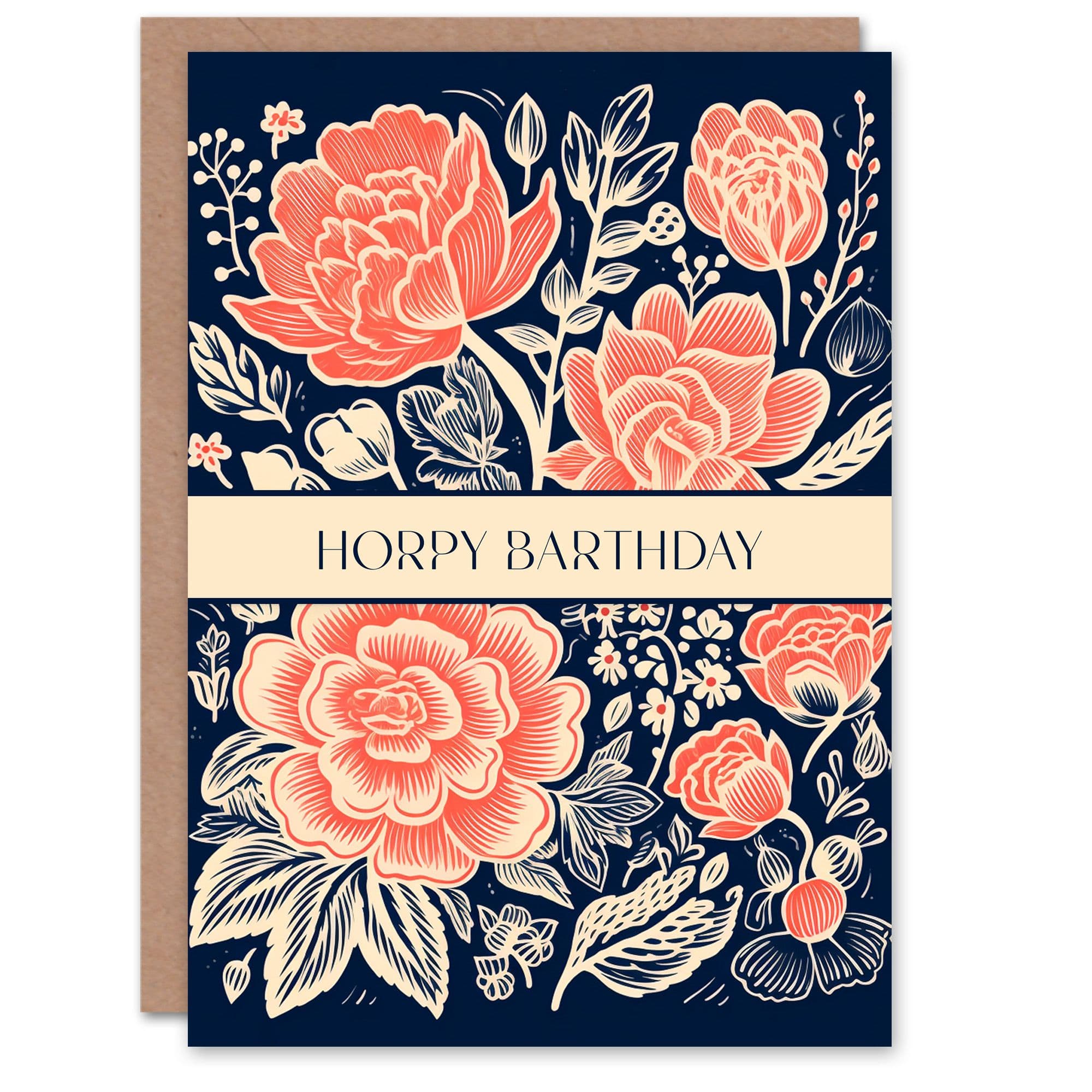 Birthday Greeting Card Silly Wordplay Funny Horpy Barthday Roses Flowers For Her