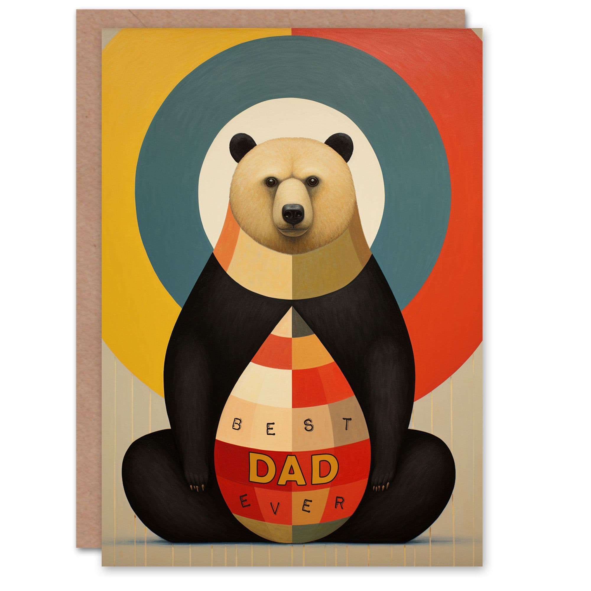 Father's Day Greeting Card Grizzly Bear Bullseye Best Dad Ever
