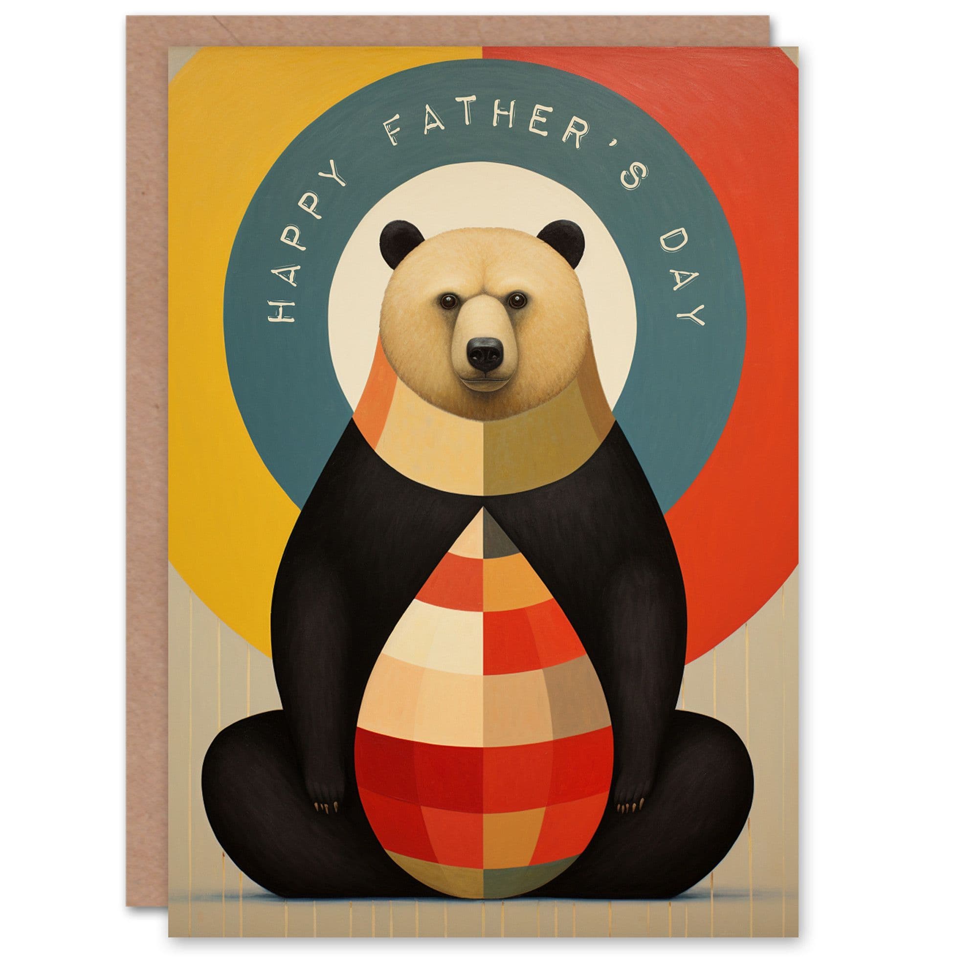 Fathers Day Greeting Card Grizzly Bear Bullseye Dad