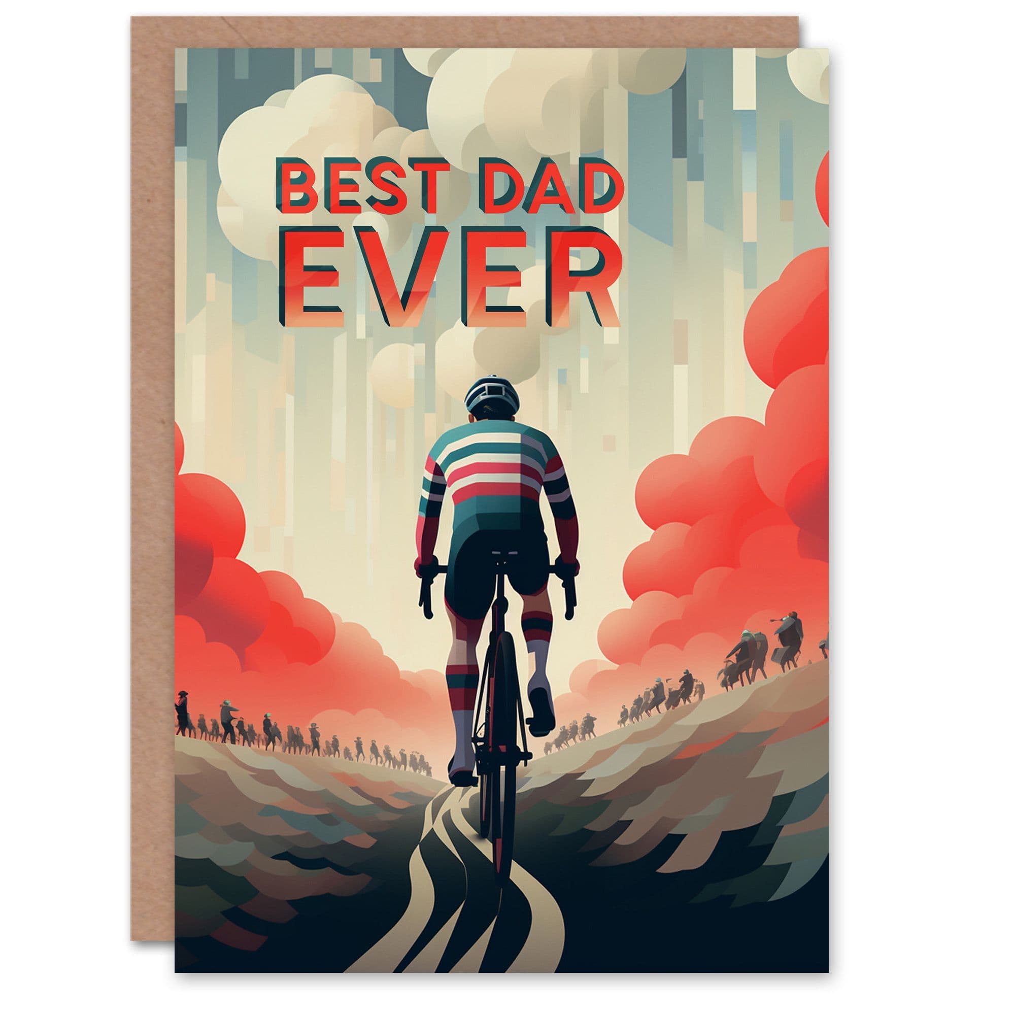 Father's Day Greeting Card Birthday Cycling Bike Cyclist Best Dad Ever