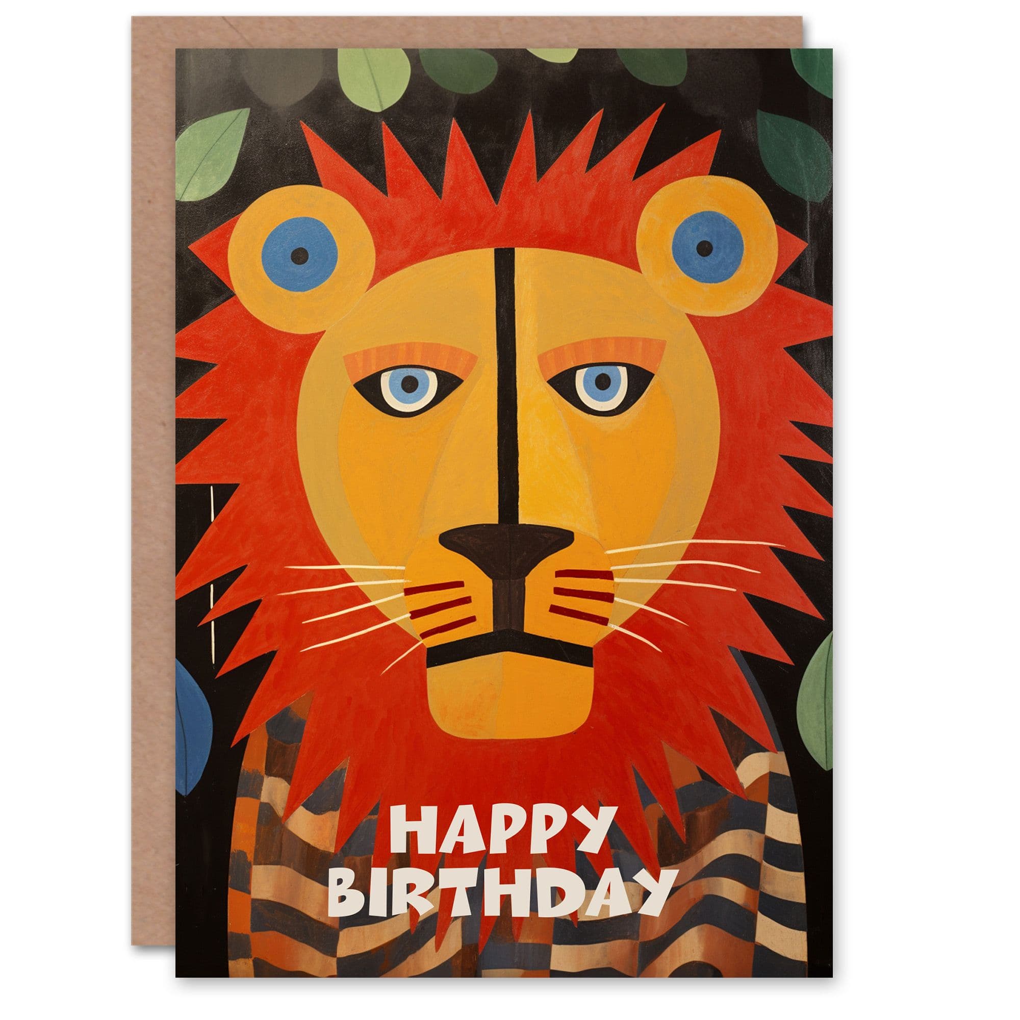 Birthday Greeting Card Lion Face Shapes