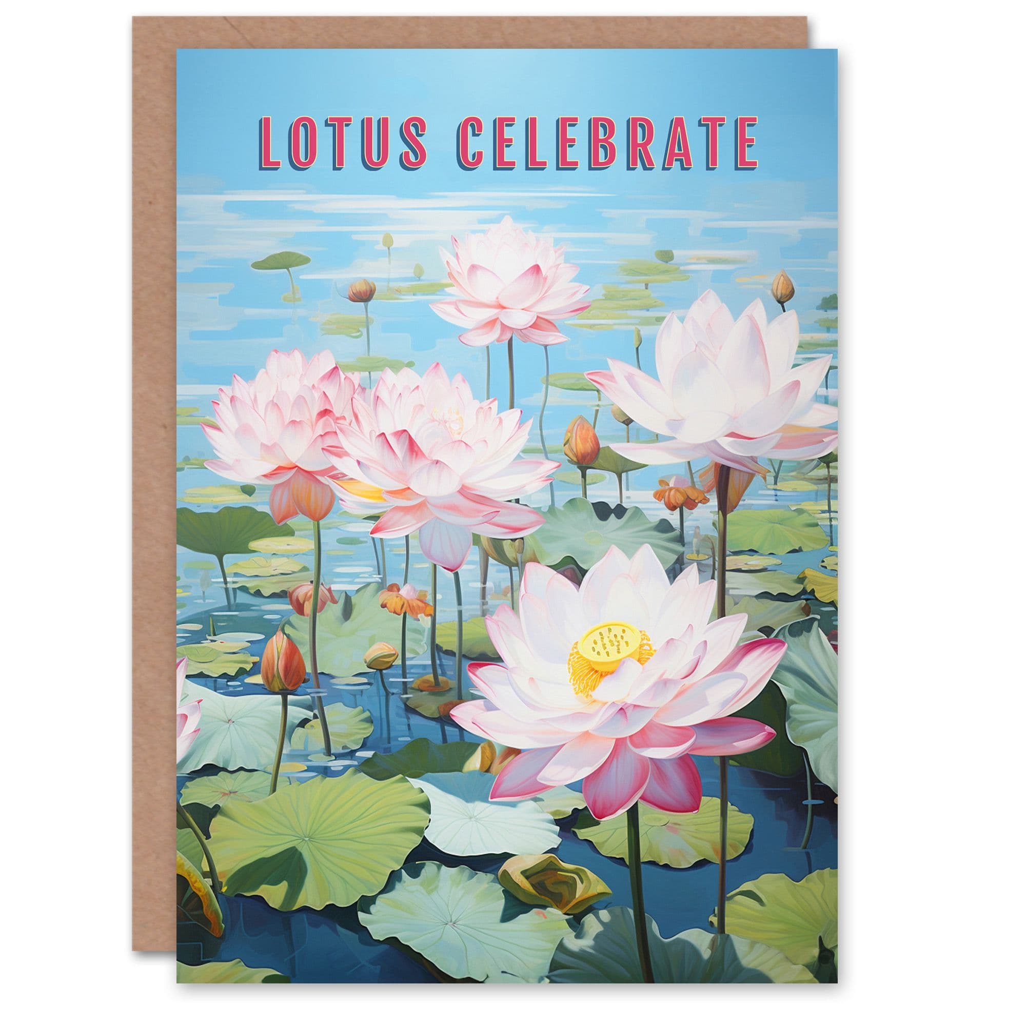 Congratulations Greeting Card Lotus Let Us Celebrate Wordplay Pond Flower For Her