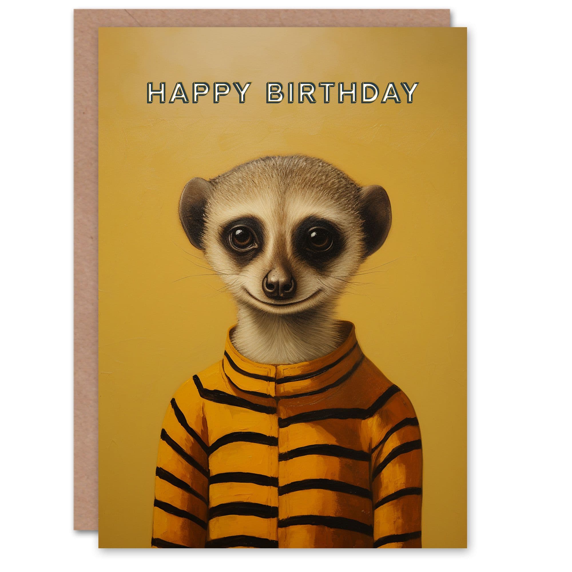 Birthday Greeting Card Meercat Cute Smile Him Her