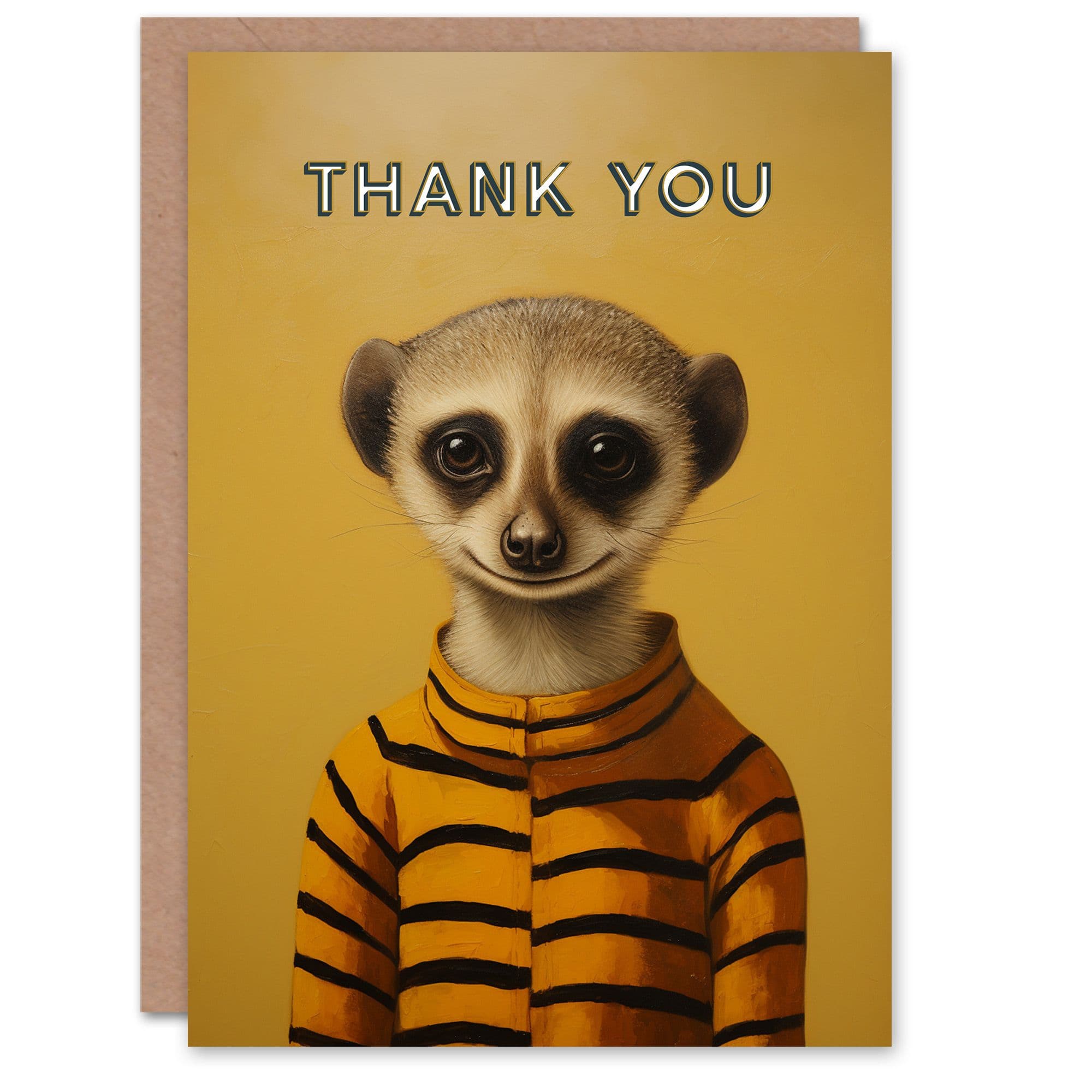 Thank You Greeting Card Meercat Cute Smile Him Her