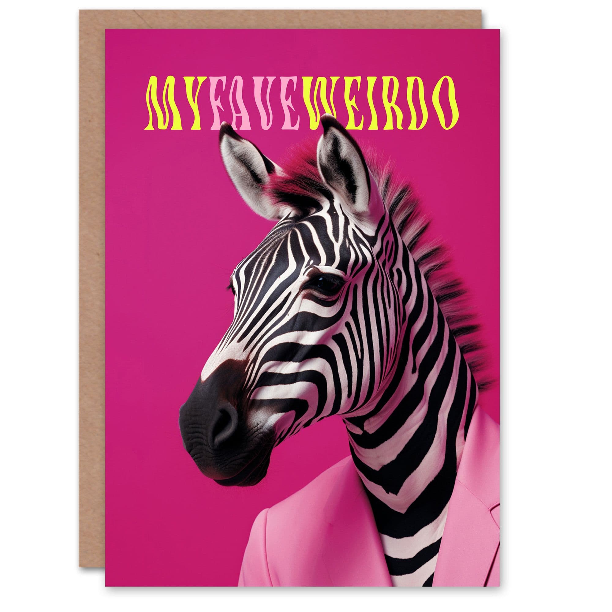 Birthday Greeting Card Fashion Zebra Favourite Weirdo Her