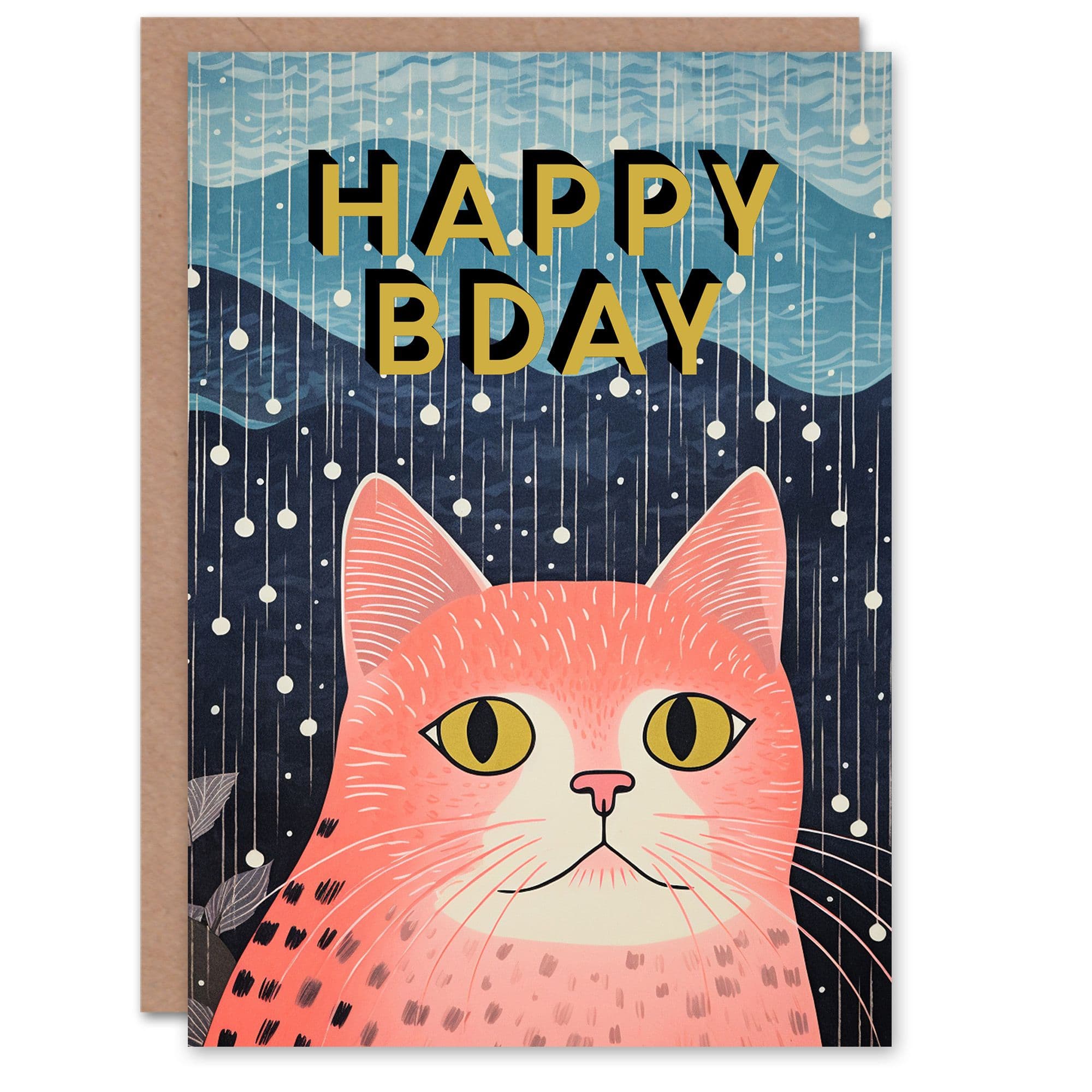Birthday Greeting Card Pink Cat Lover Bday For Her