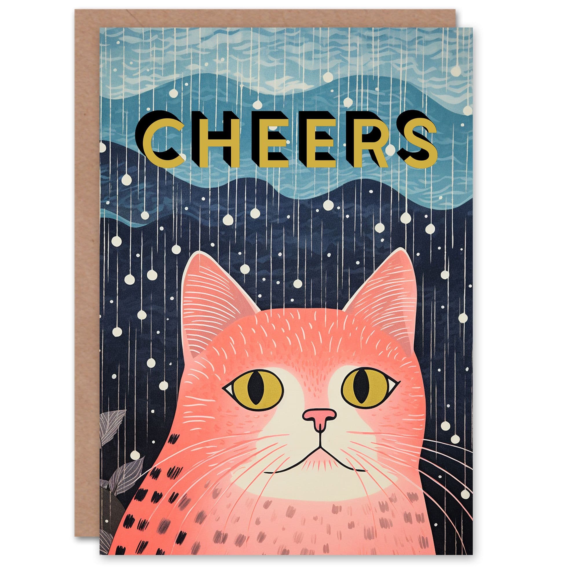 Thank You Greeting Card Pink Cat Lover Cheers For Her
