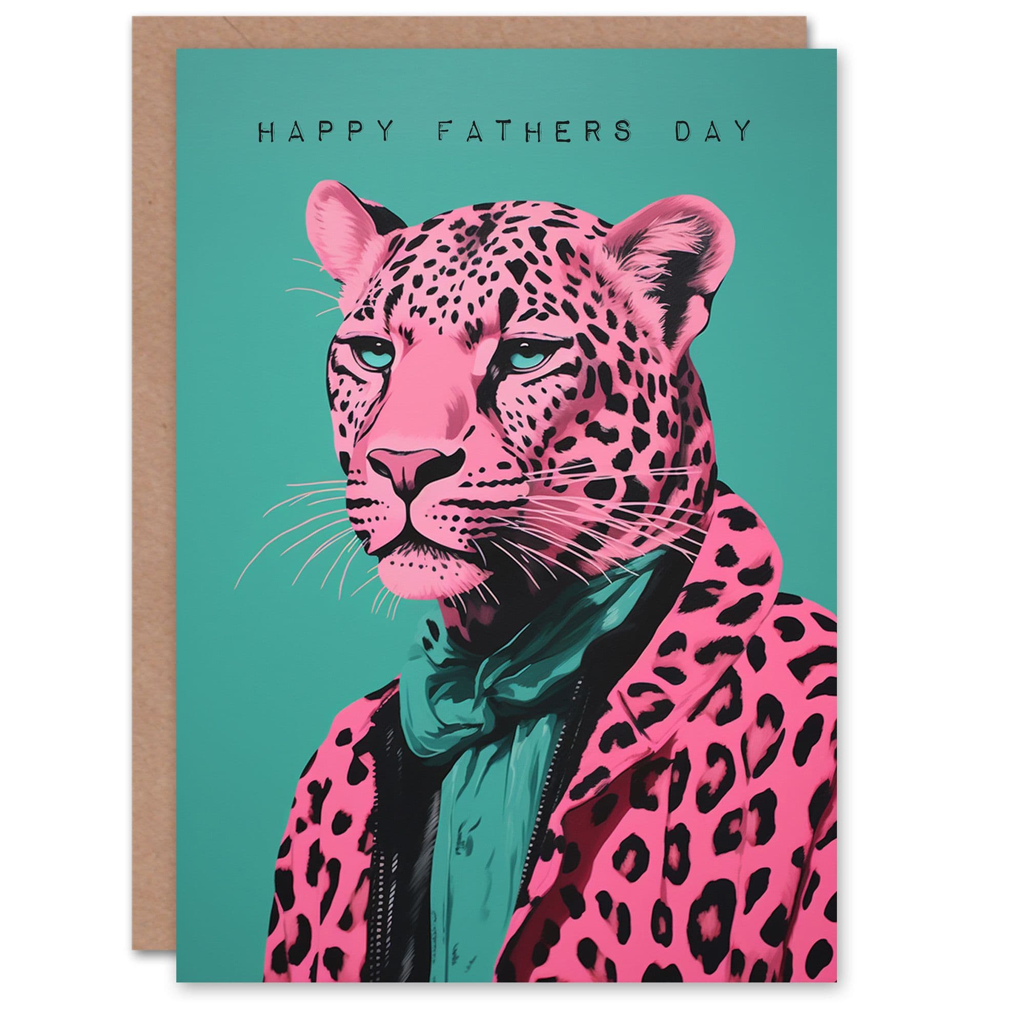 Fathers Day Greeting Card Fashion Leopard Dad