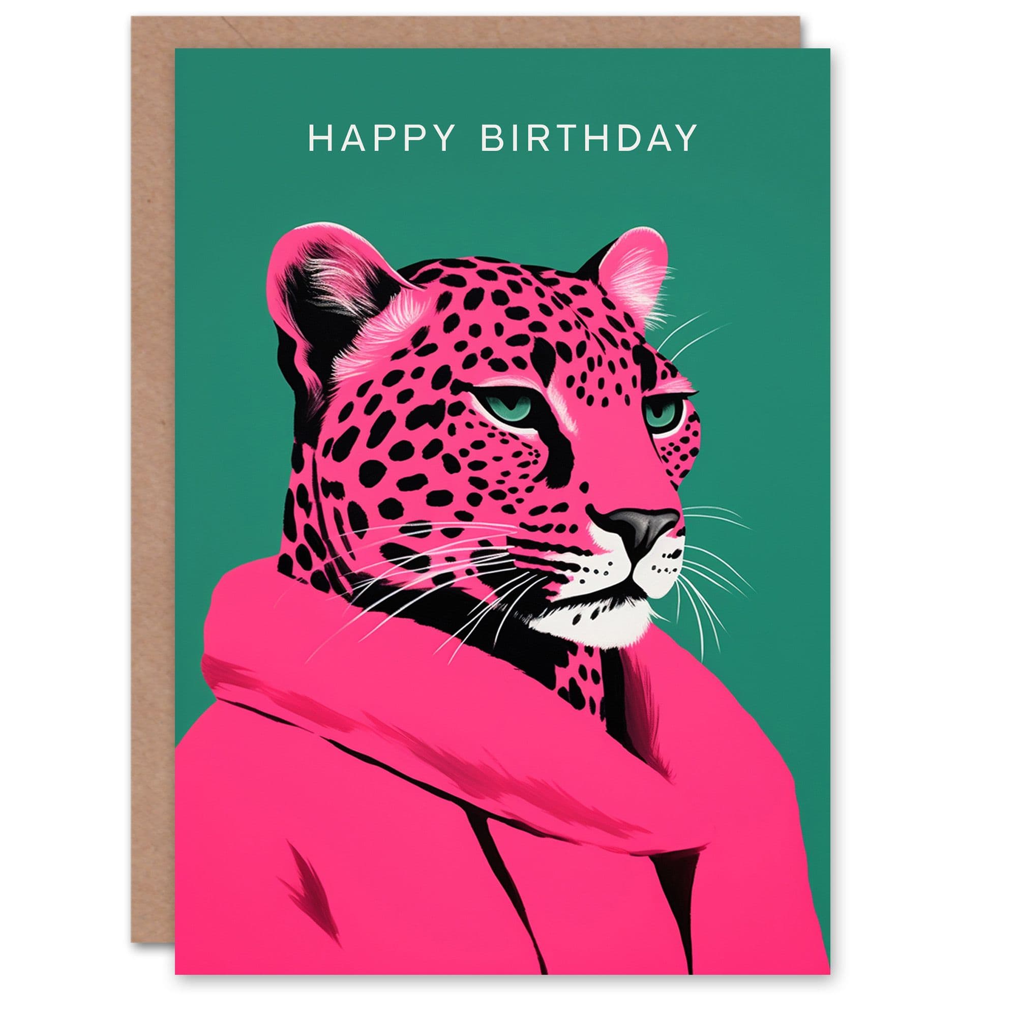 Birthday Greeting Card Leopard Fashion Her