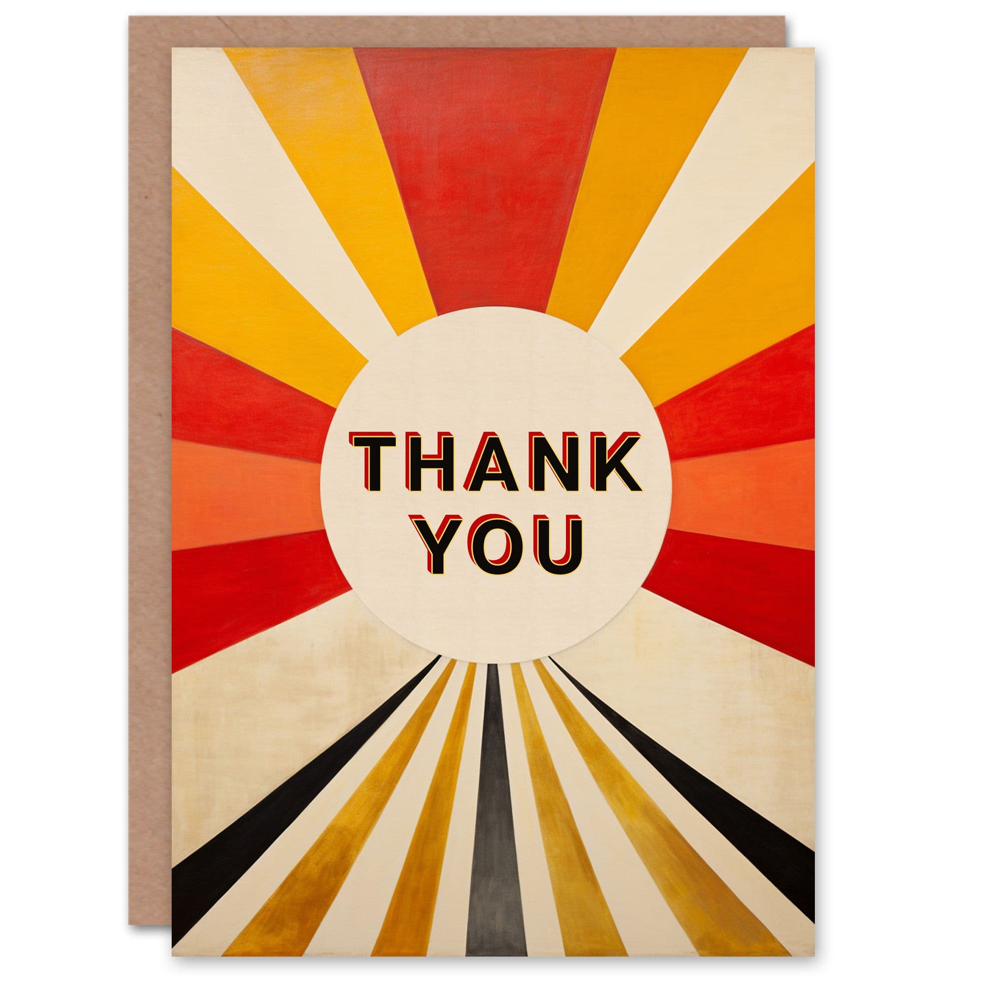 Thank You Greeting Card Modern Abstract Sun Burst Rays For Him Her