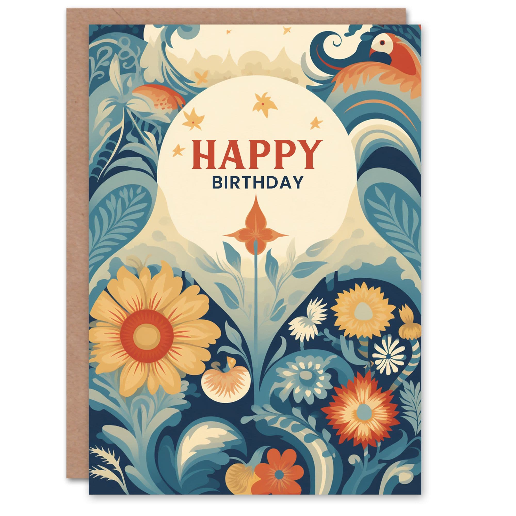 Birthday Greeting Card Floral Sunrise Flowers Design Her