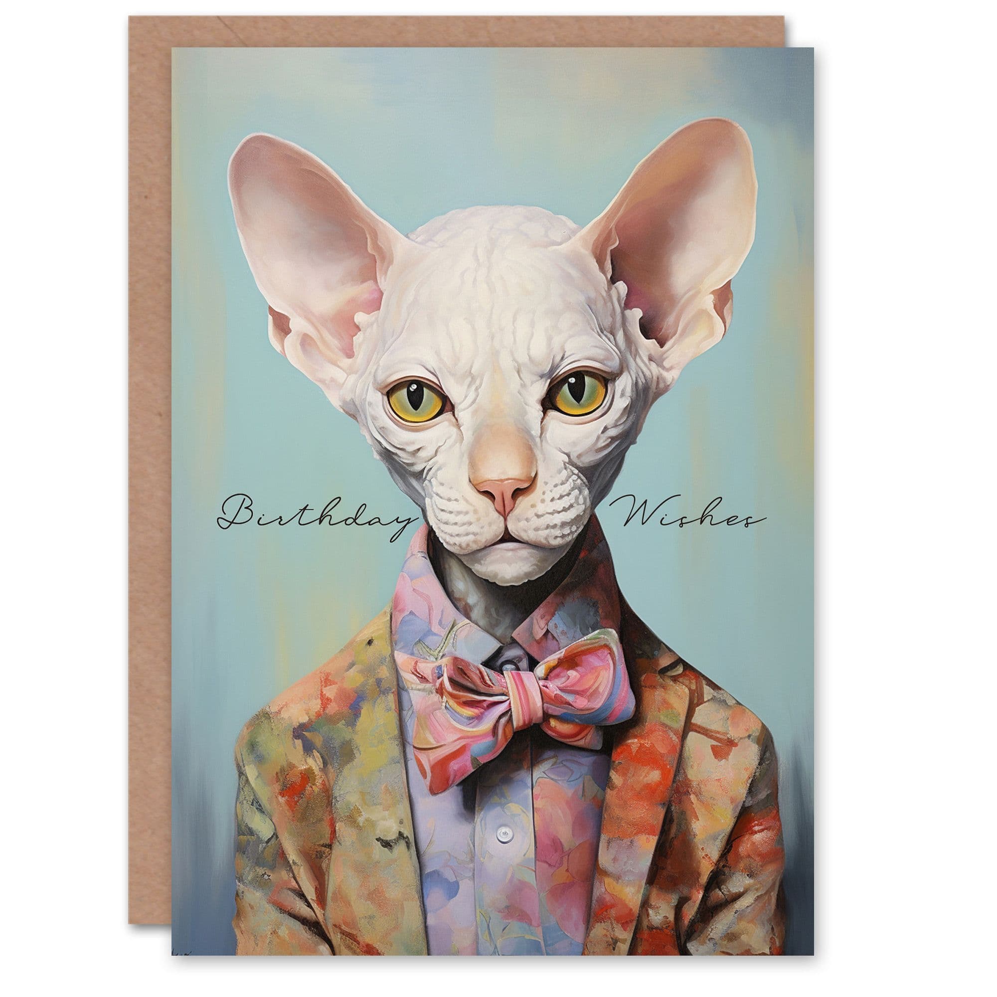 Birthday Greeting Card Stylish Sphinx Cat Lover Wishes For Him Her