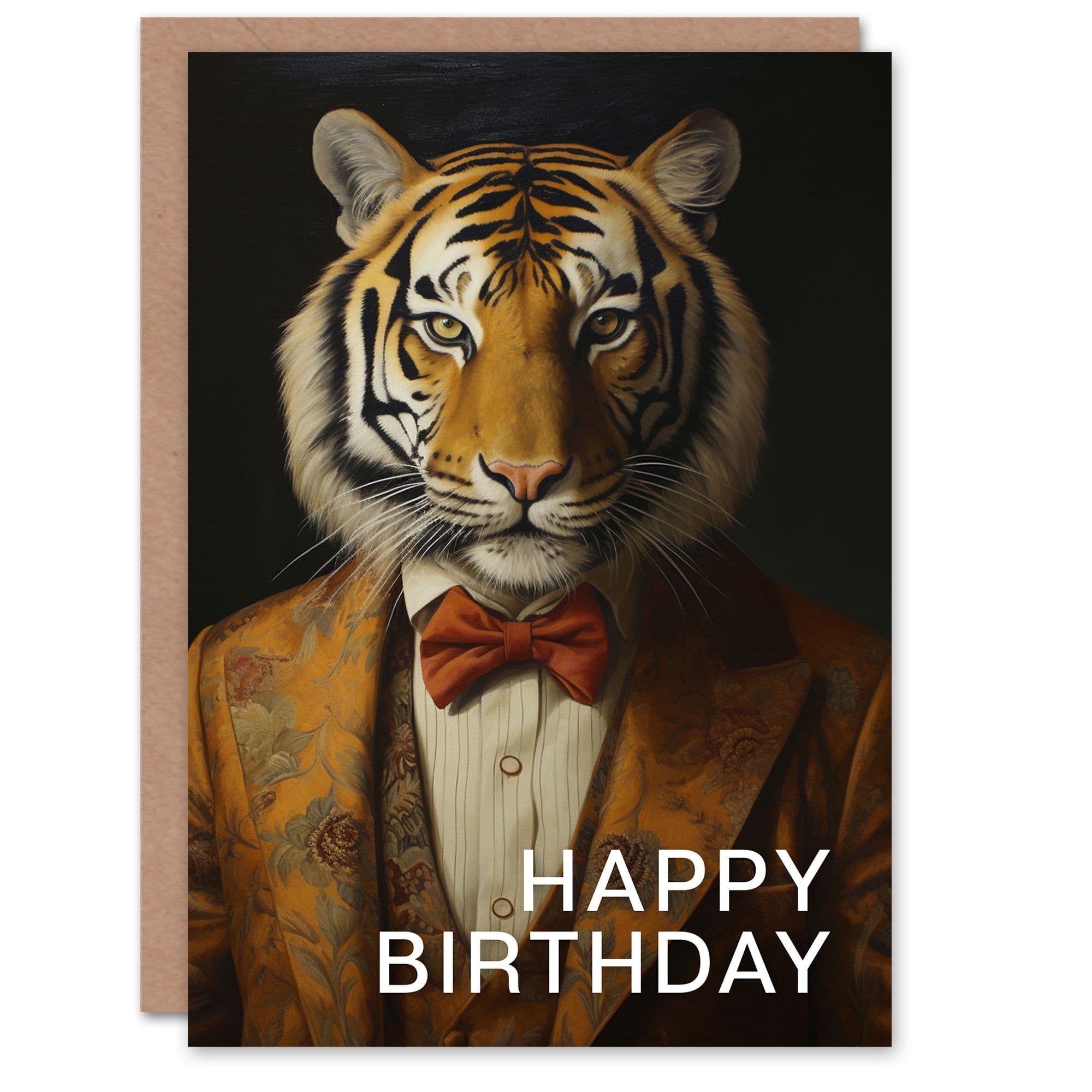 Birthday Greeting Card Classy Tuxedo Boss Tiger For Him