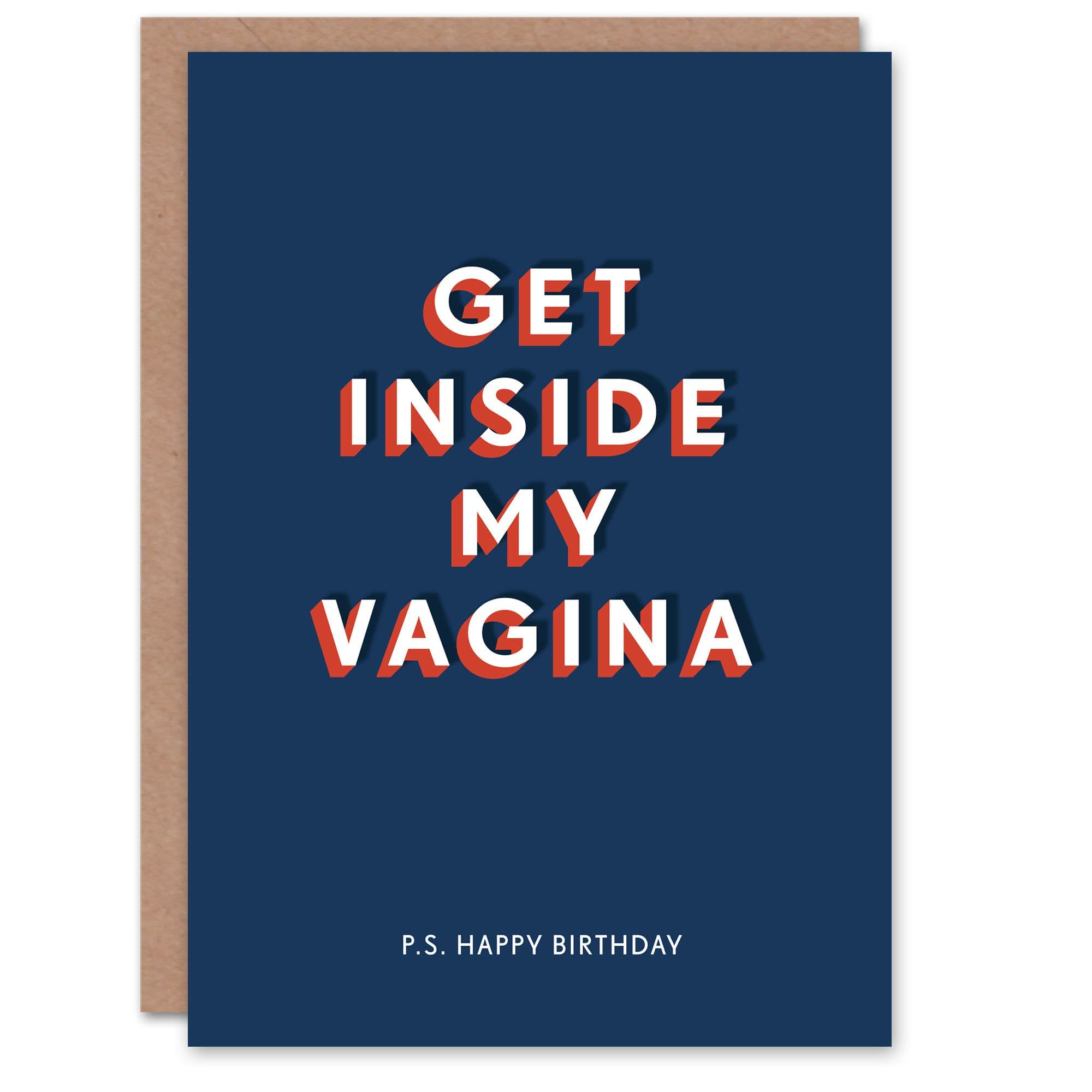 Birthday Card Get Inside My V*gina For Him Husband Boyfriend Partner Fun Funny Humour Joke Greeting Card