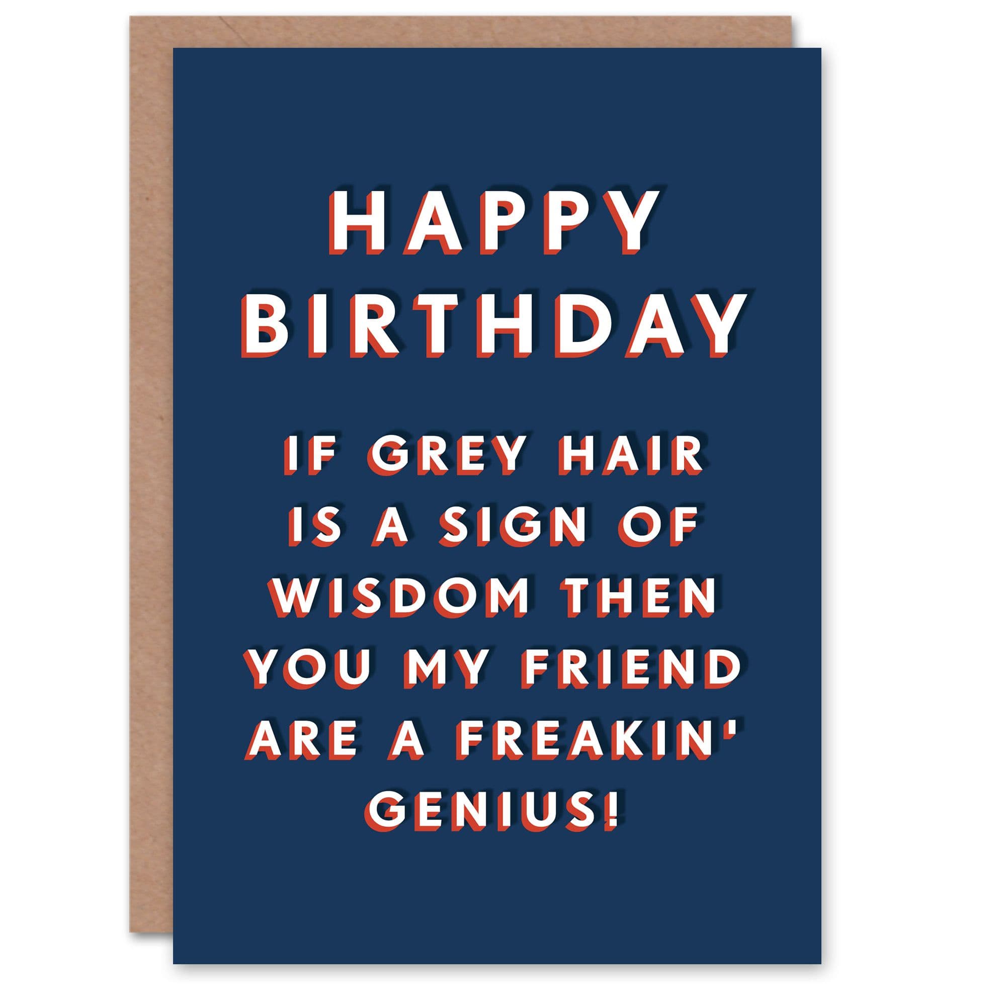 Birthday Card Hair Wisdom Genius Him Man Male Dad Brother Son Papa Grandad Funny Greeting Card