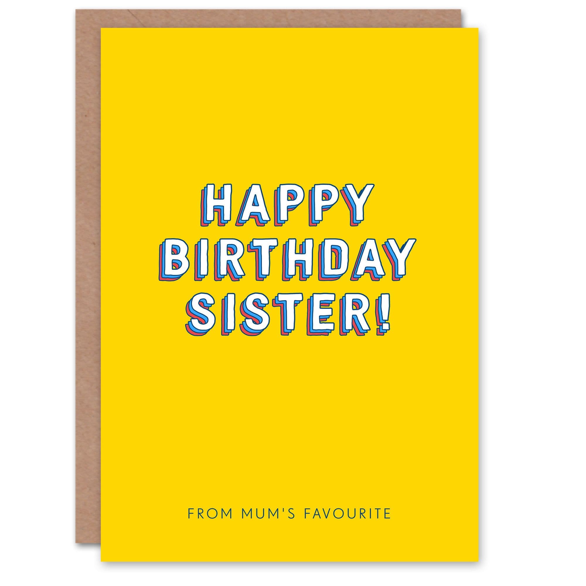 Birthday Card For Sister From Mum's Favourite Siblings Funny Greeting Card Fun Humour Joke