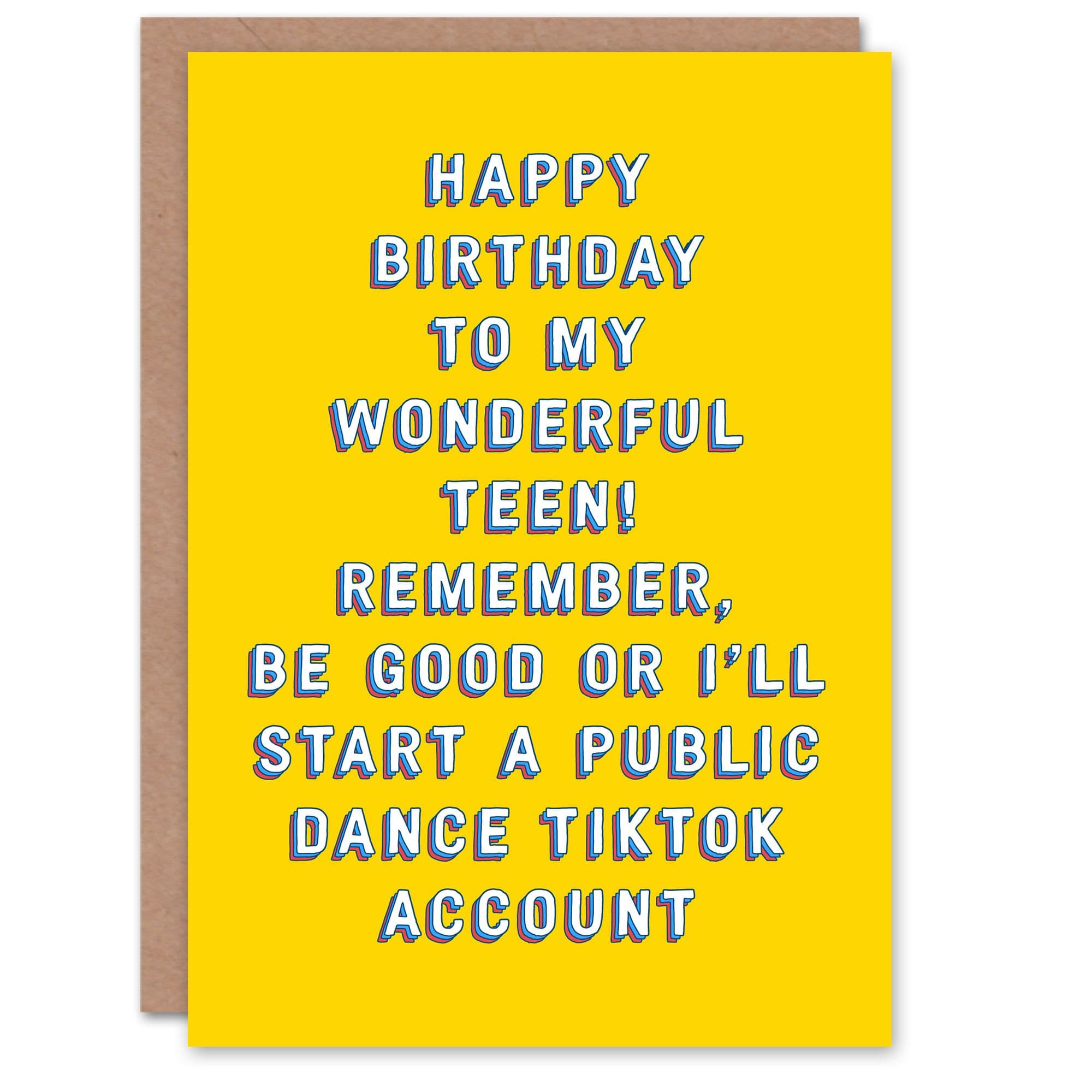 Birthday Card Embarrassing Parents Dance Public Socials Teen Threat For Daughter Funny Greeting Card