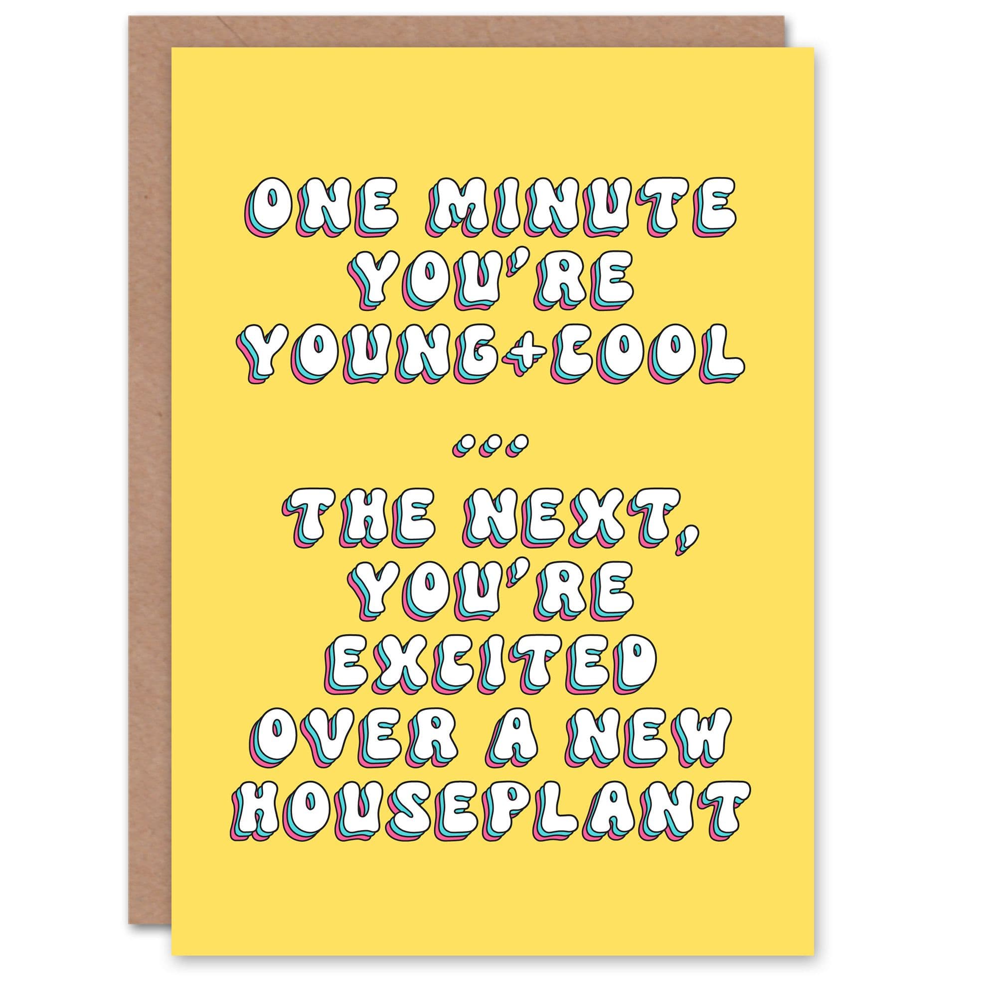 Birthday Card Excited Over Houseplants Fun Funny Humour Joke For Her Gran Sister Niece Daughter Wife Woman Greeting Card