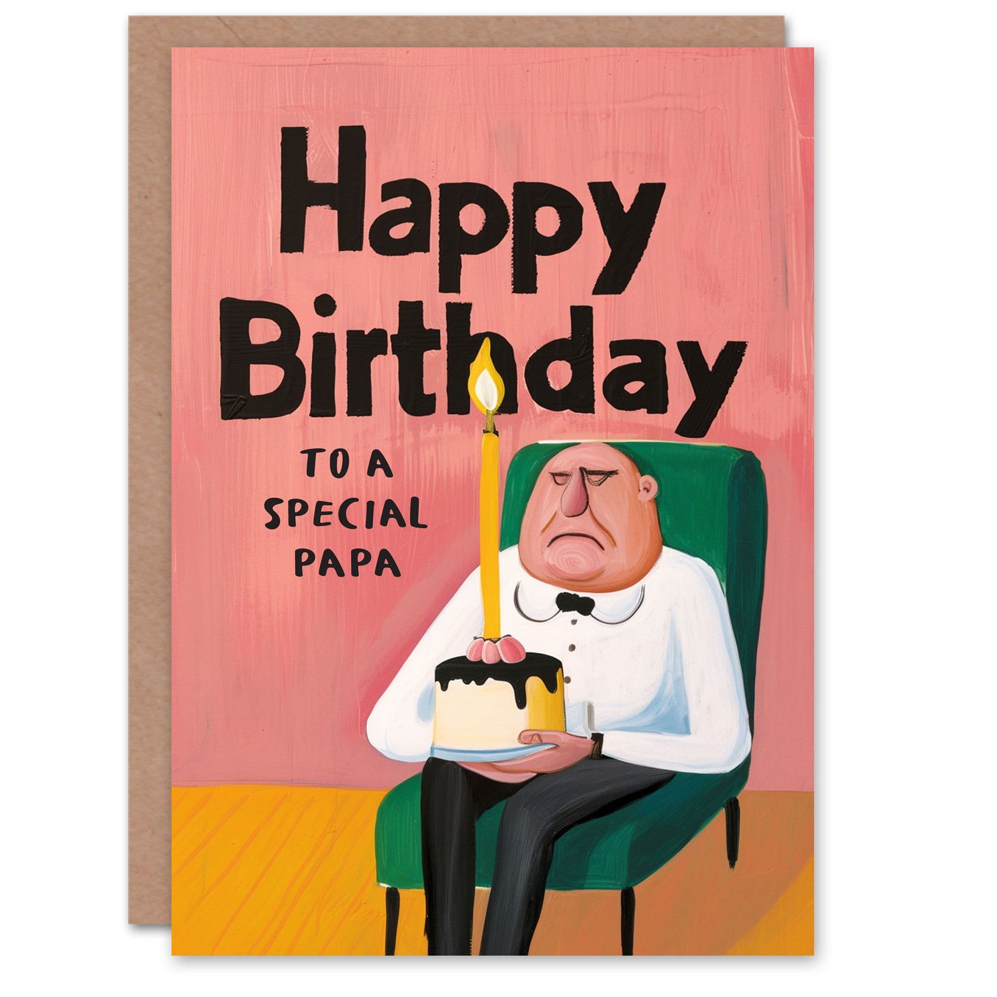 Happy Birthday Card to a Special Papa Grumpy Man Cake Fun Funny Humour