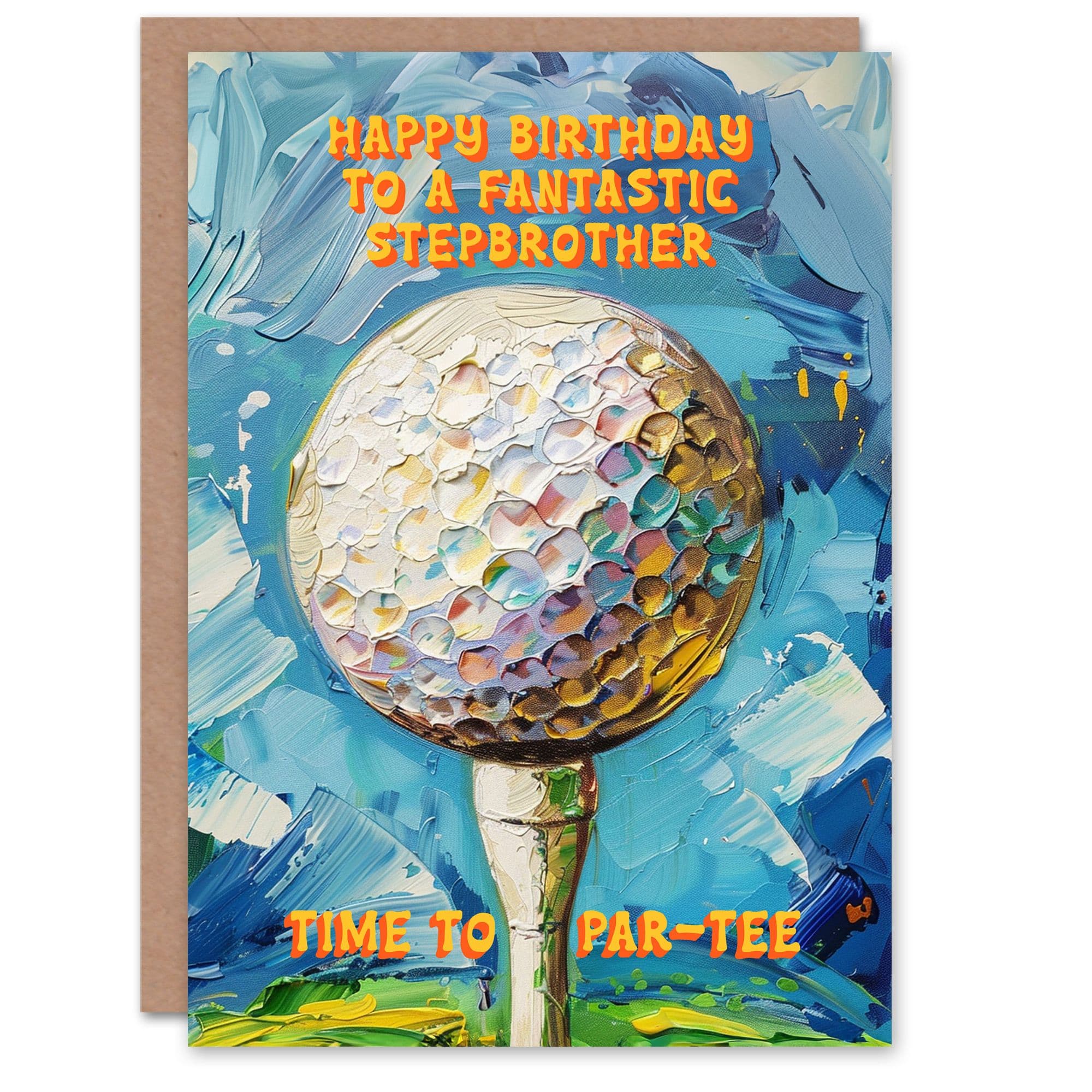 Happy Birthday Card to a Fantastic Stepbrother Golfing Lover Golf Pun Party Par Tee Woods
