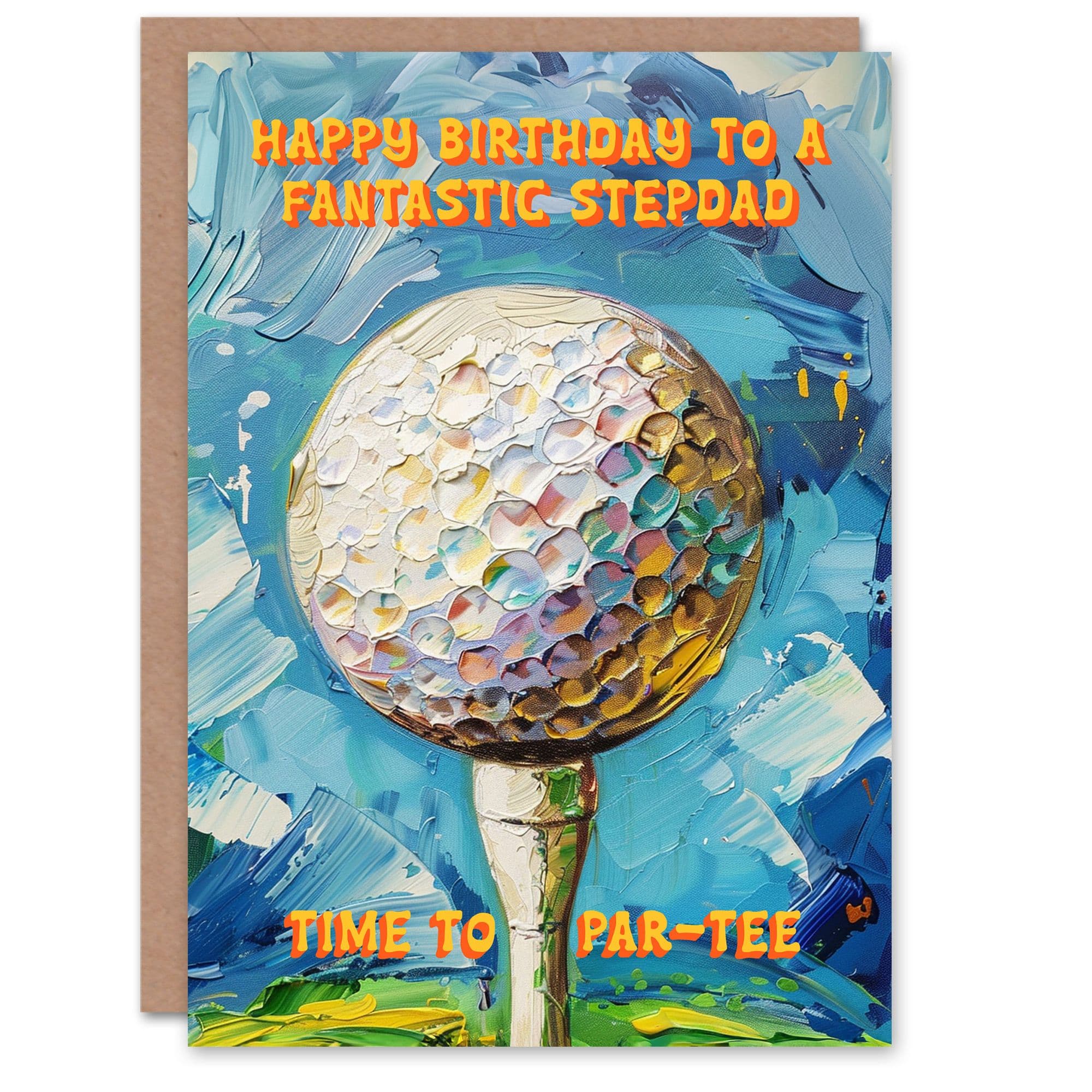 Happy Birthday Card to a Fantastic Stepdad Golfing Lover Golf Pun Party Par Tee Woods