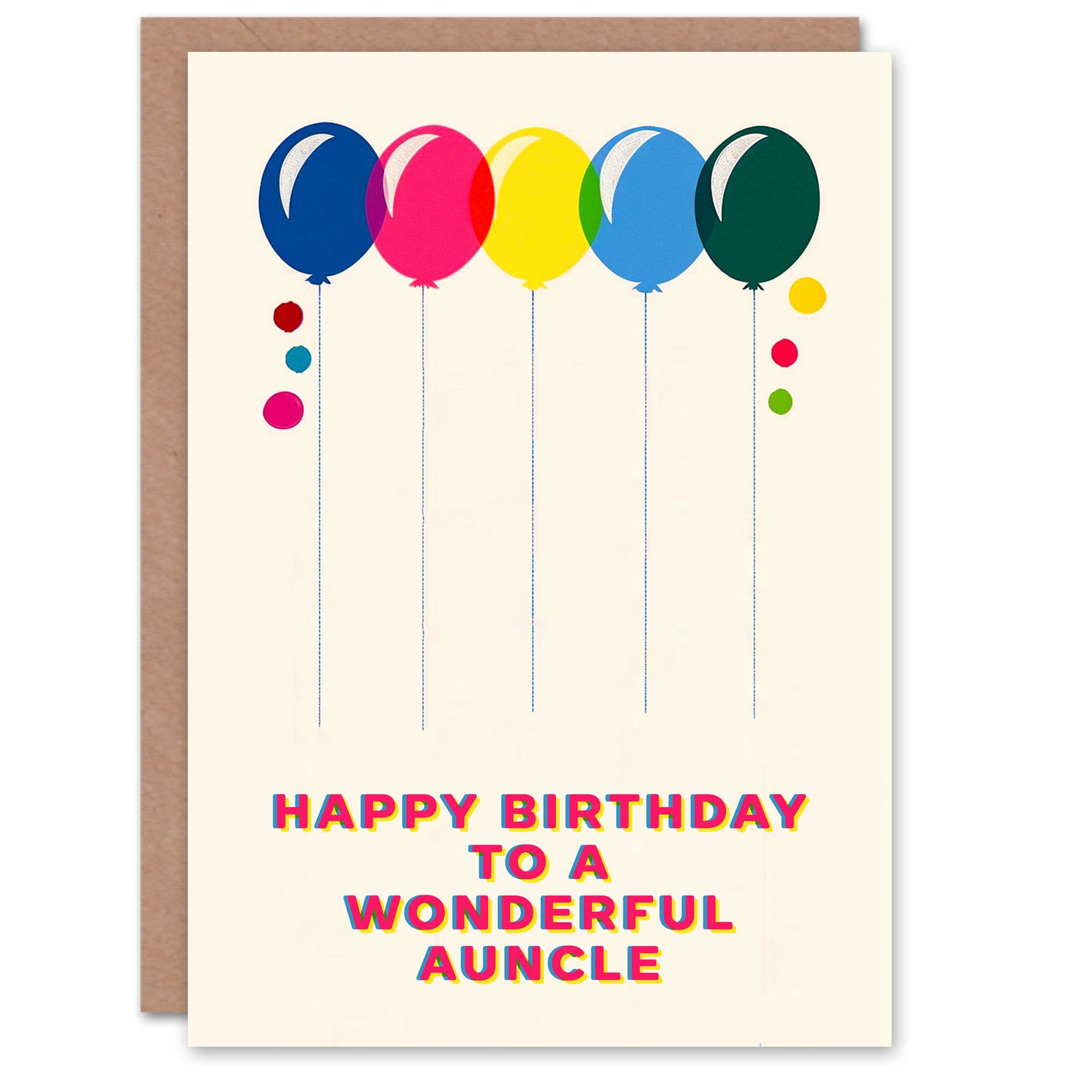 Happy Birthday to a Wonderful Auncle Colourful Balloons Rainbow Non Binary Gender Neutral Card