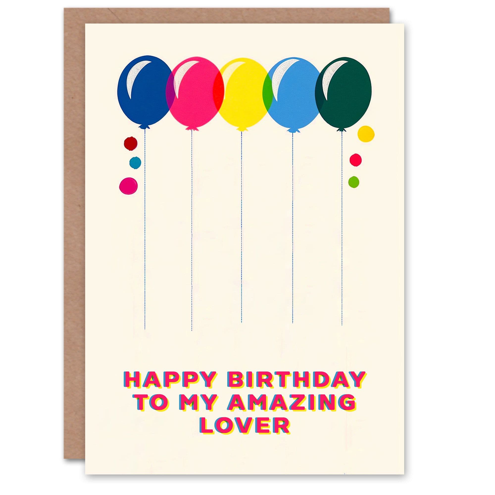 Happy Birthday to my Amazing Lover Colourful Balloons Rainbow Non Binary Card