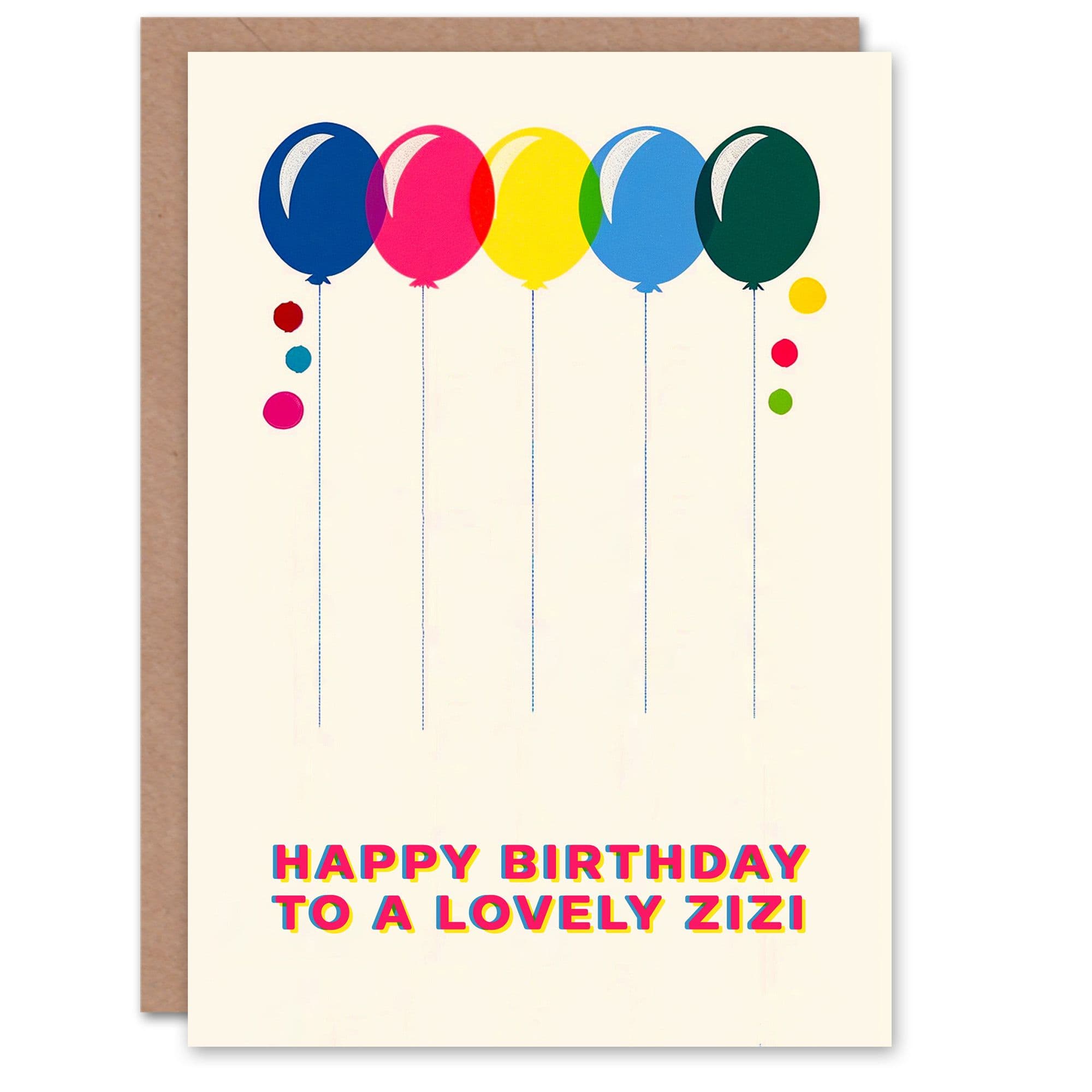 Happy Birthday to Lovely Zizi Colourful Balloons Rainbow Non Binary Card