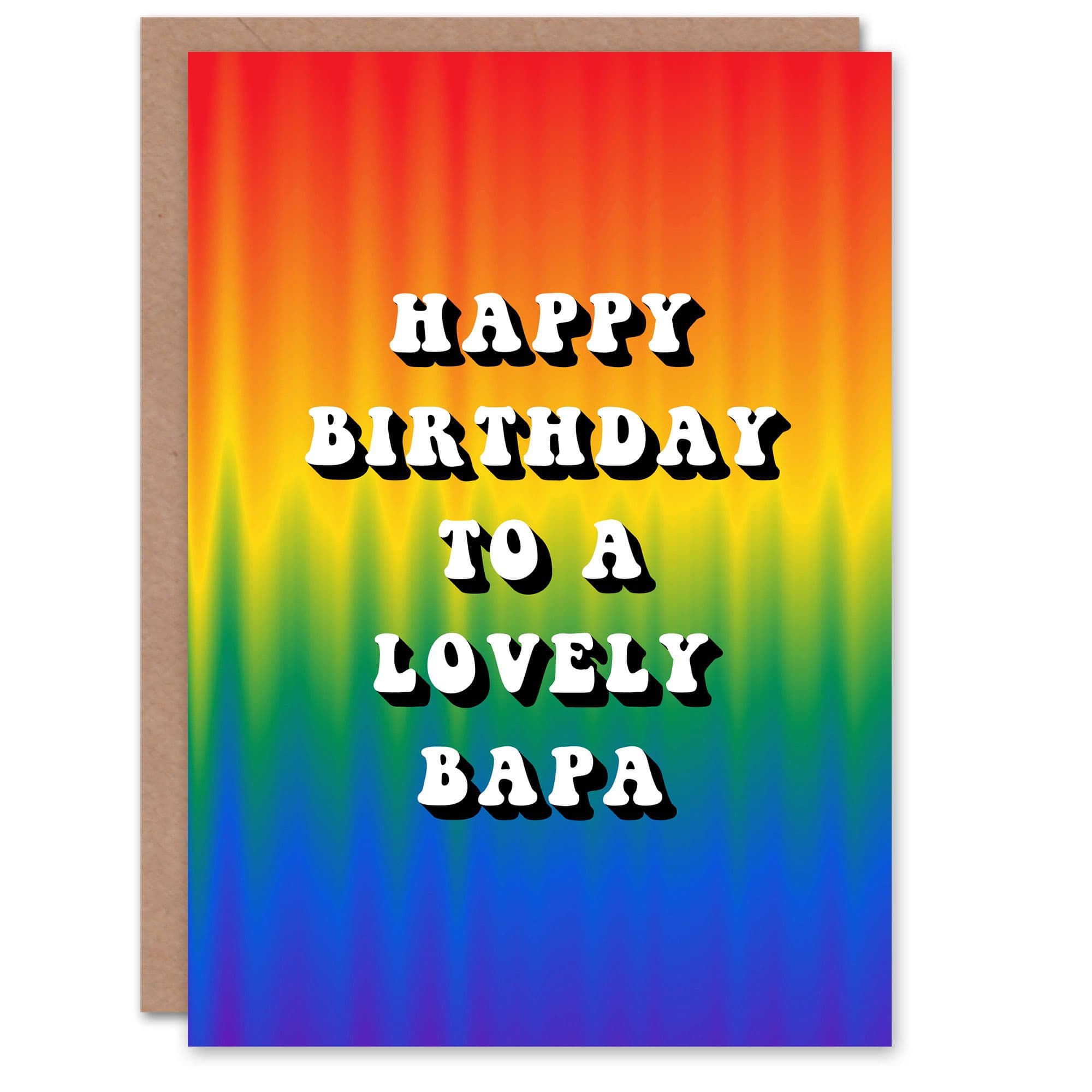 Happy Birthday to Lovely Bapa Trippy Psychedelic Pride Hippie Rainbow Non Binary Card