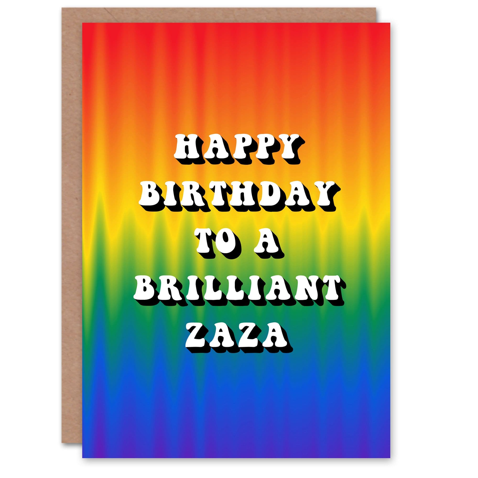 Happy Birthday to a Magnificent Zaza Trippy Psychedelic Pride Hippie Rainbow Non Binary Gender Neutral Card