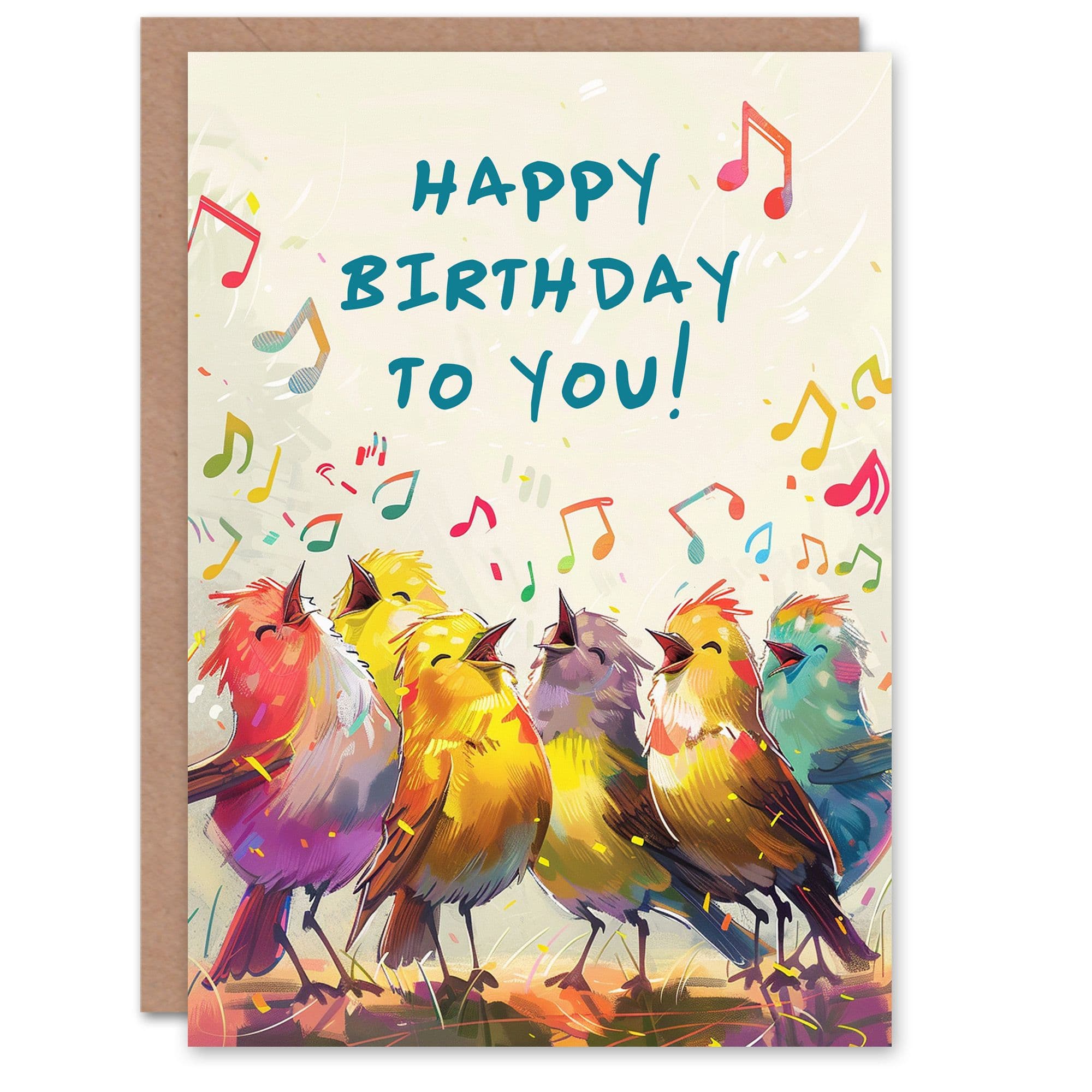 Birthday Card Colourful Birds Singing Happy Birthday Son Daughter Happy Card