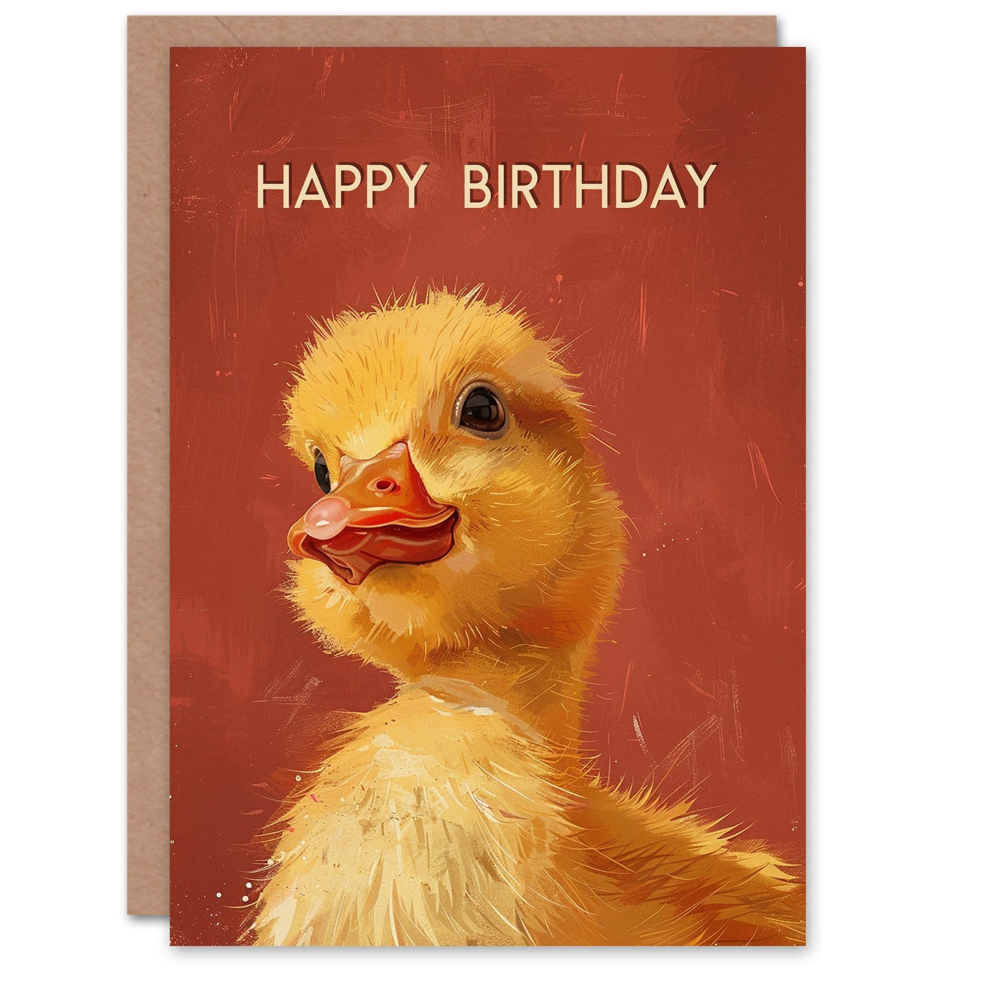 Birthday Card Duck Cute Duckling Painting Son Daughter Happy Card