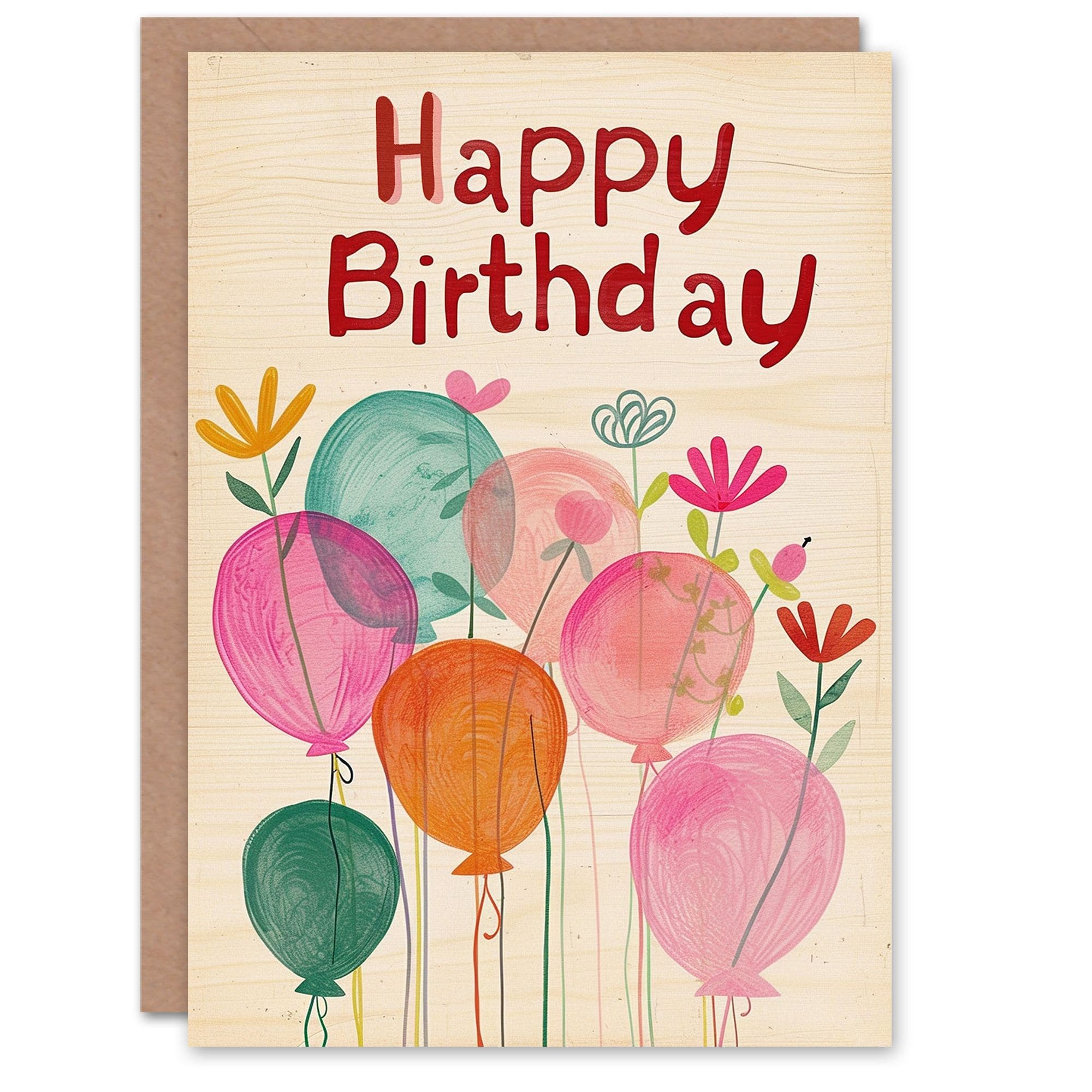 Birthday Card Cute Balloons and Flowers For Her Gran Sister Niece Daughter Wife Greeting Card