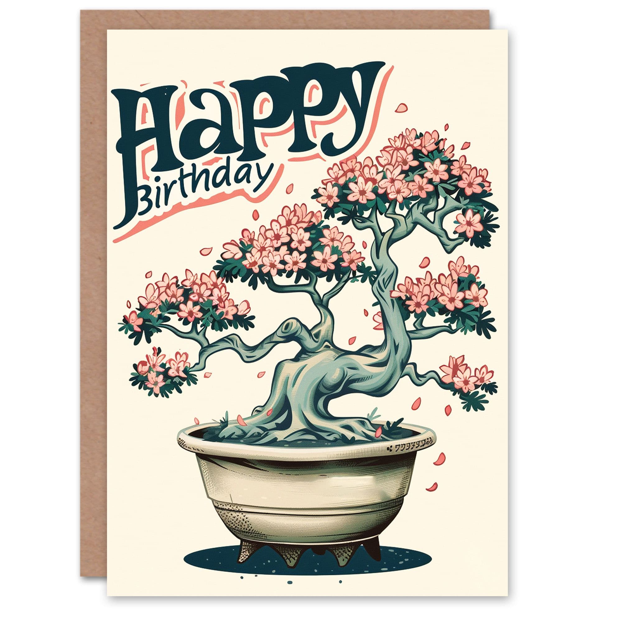 Birthday Card Cherry Blossom Bonsai Tree Her Gran Sister Niece Daughter Wife Greeting Card