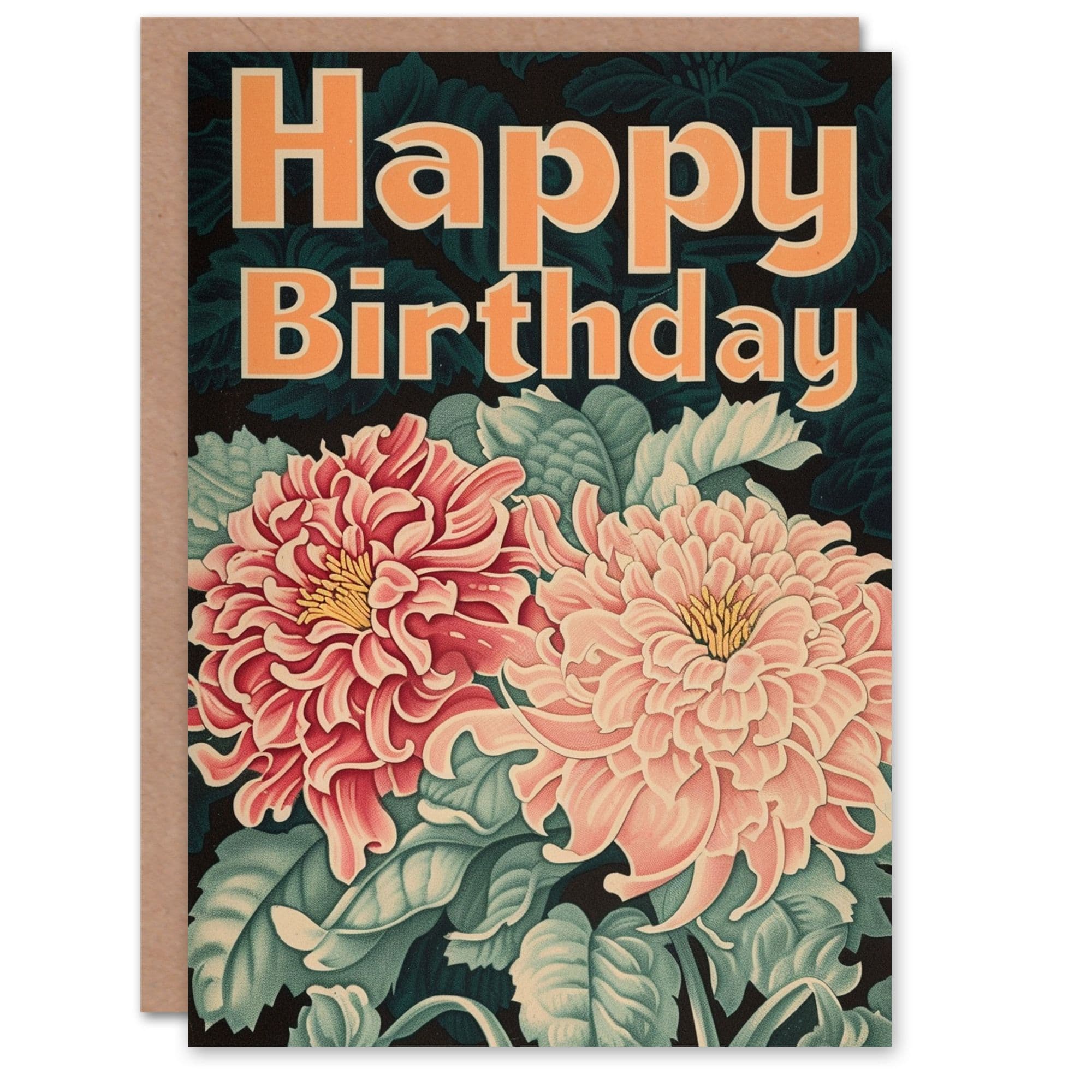 Birthday Card Chrysanthemum Flowers Floral For Her Gran Sister Niece Daughter Wife Greeting Card
