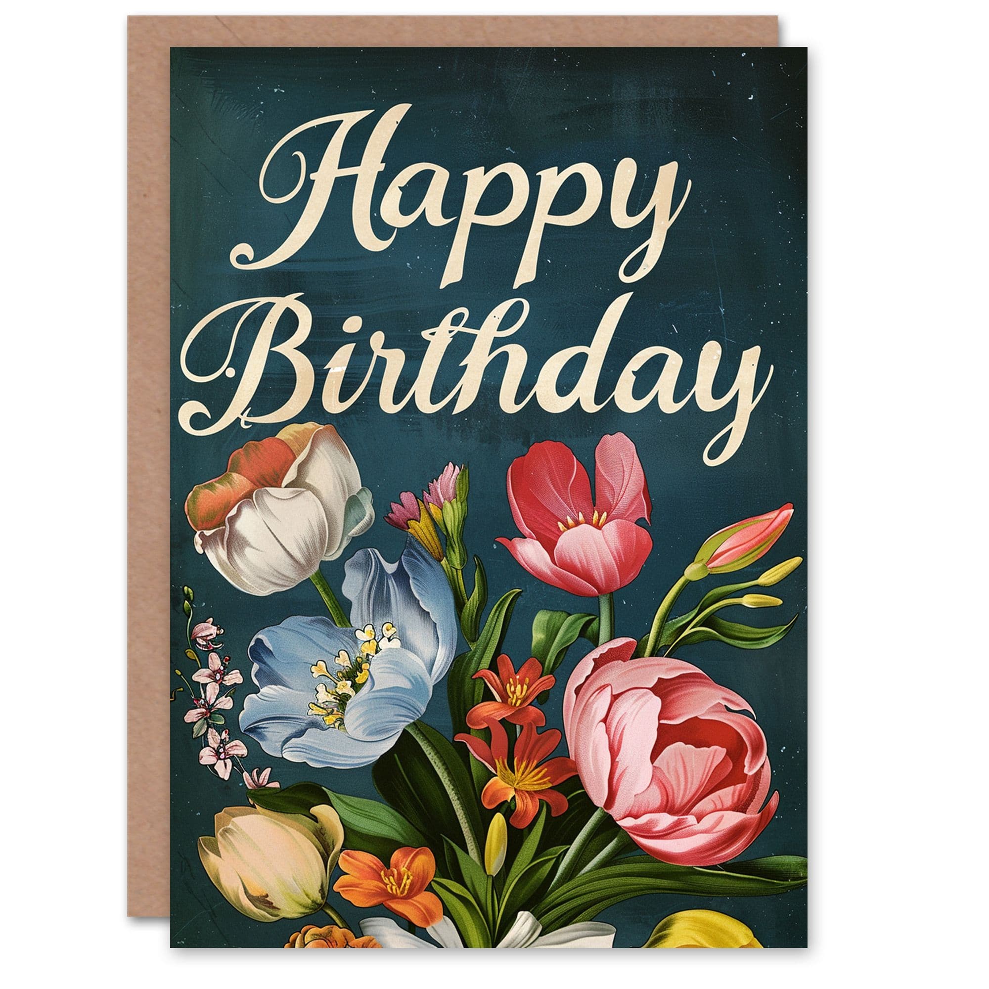 Birthday Card Spring Flower Bouquet Floral For Her Gran Sister Niece Daughter Wife Greeting Card