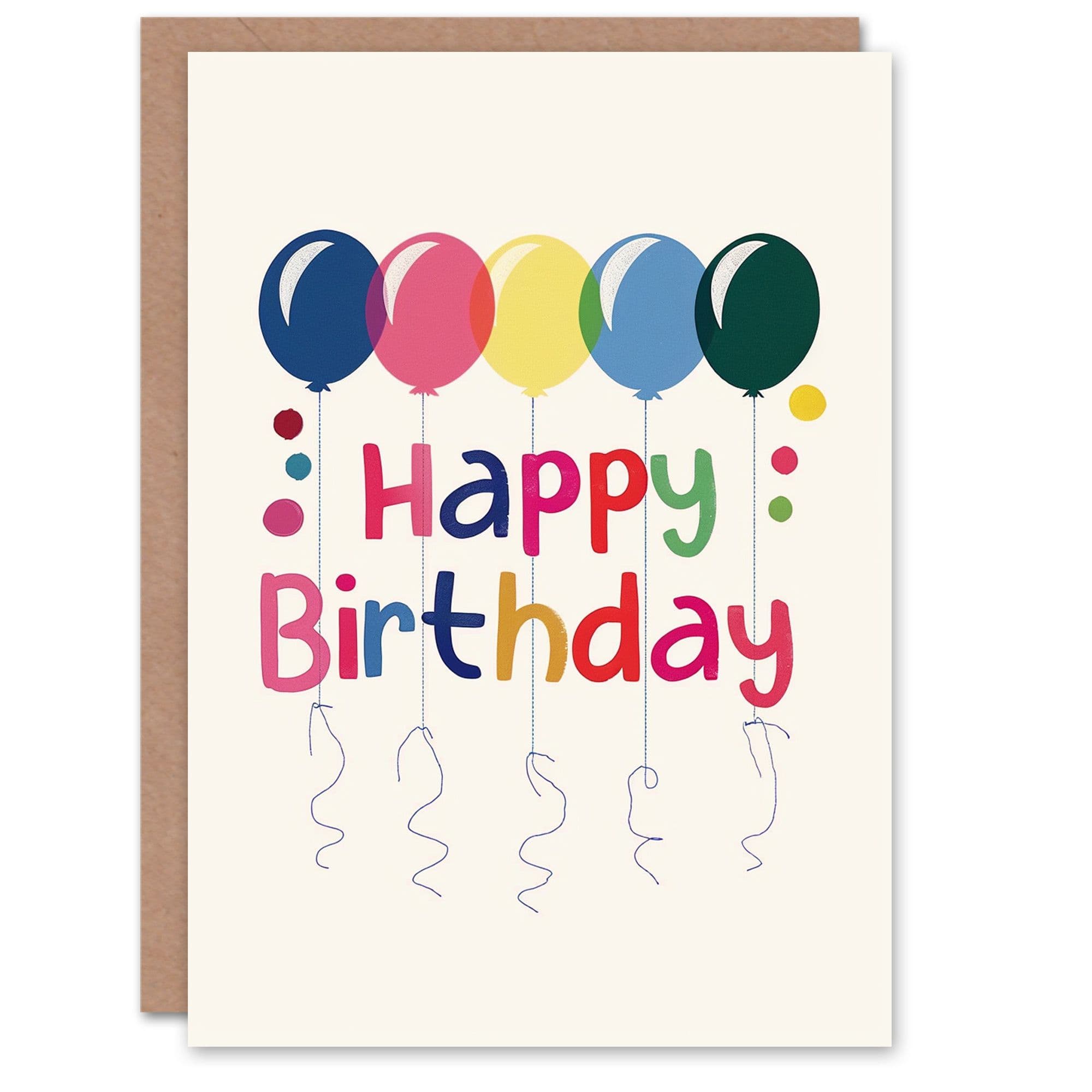 Birthday Card Bright Colourful Balloons Row Her Gran Sister Niece Daughter Wife Greeting Card