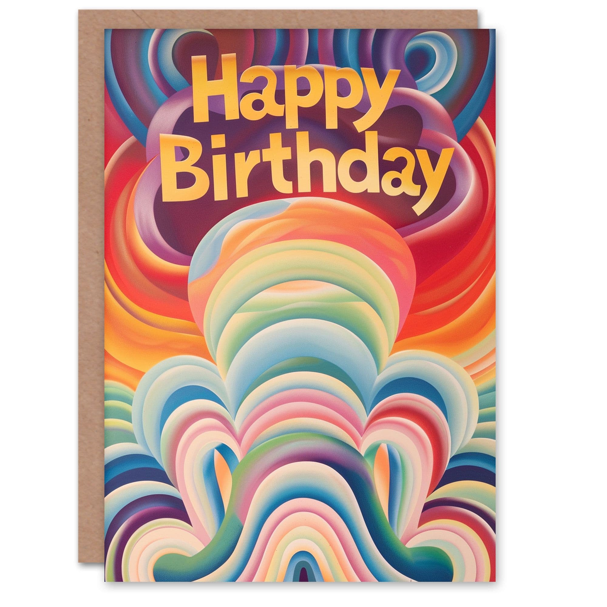 Birthday Card Abstract Trippy Psychedelic Rainbow Design For Her Gran Sister Niece Daughter Wife Greeting Card